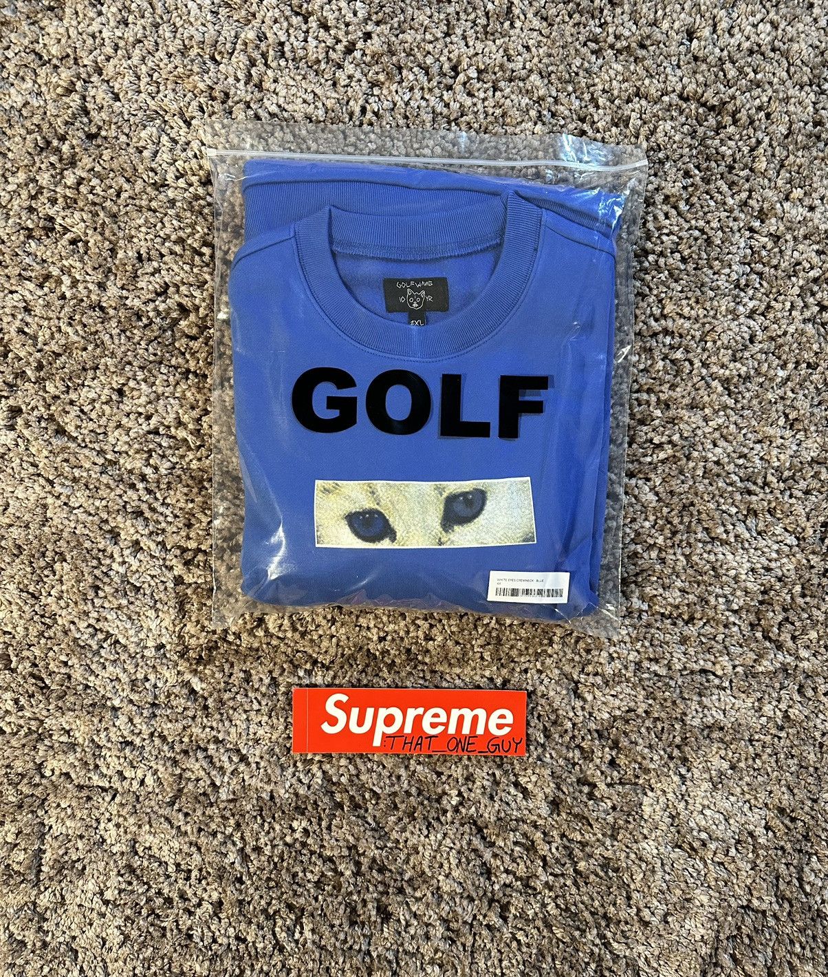 Golf Wang × Tyler The Creator Golf Wang White Eyes Crewneck Blue XXL Size US XXL / EU 58 / 5 - 2 Thumbnail