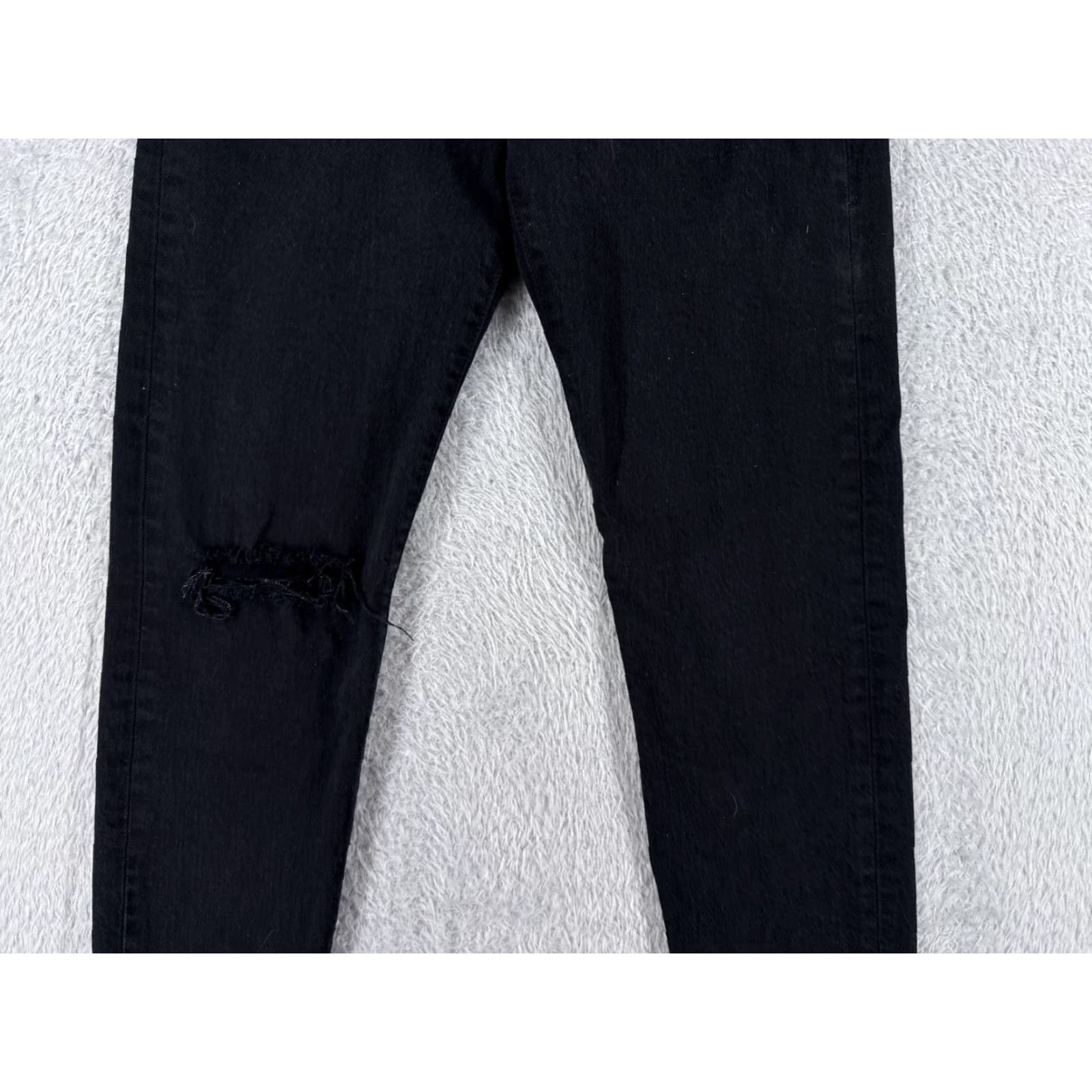 Levi's VINTAGE Levis Premium Jeans Womens 27 Black Denim Tapered Big E Wedgie Button Fly 27x27 Size 27" / US 4 / IT 40 - 3 Thumbnail