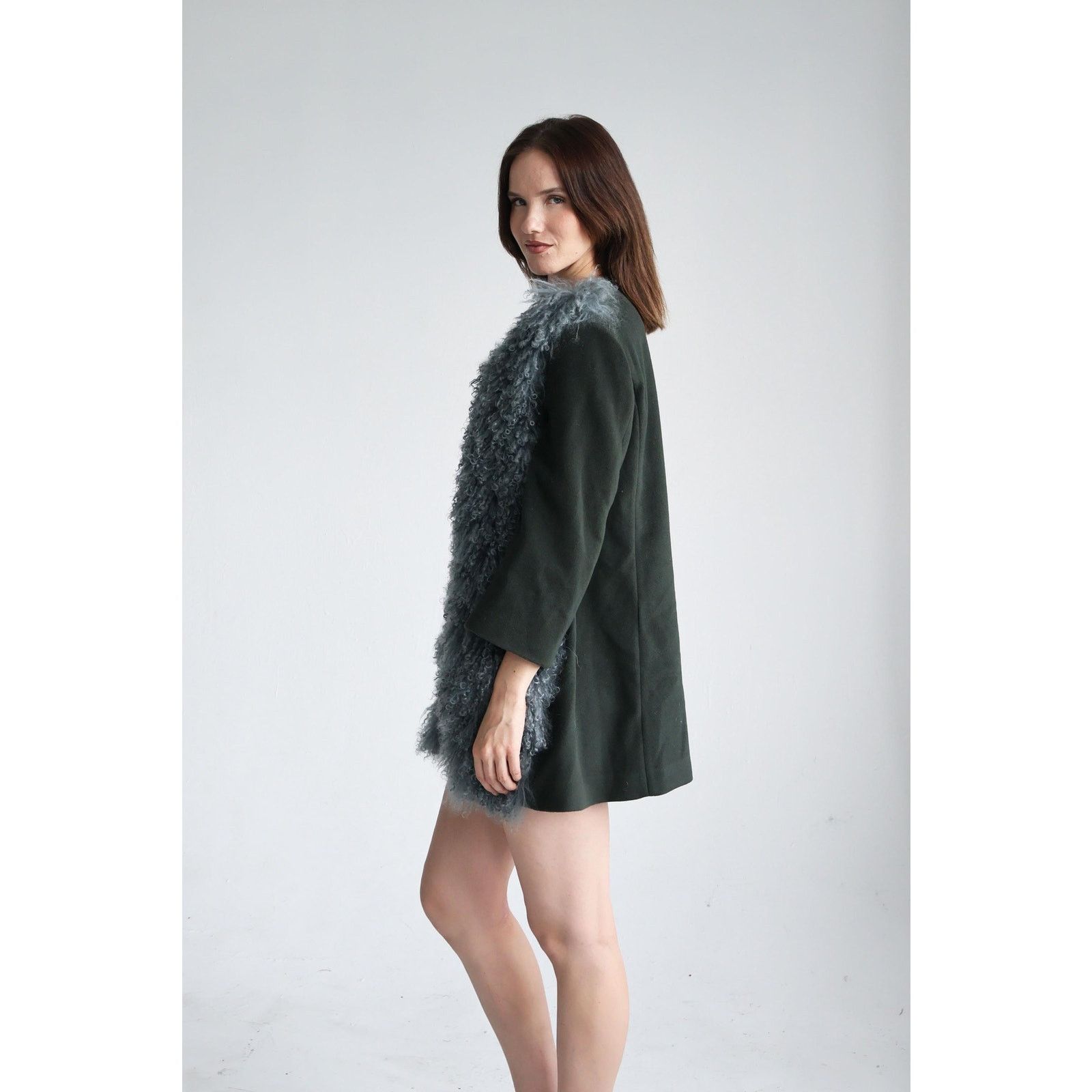 Vintage Vintage L'Autre Chose Paris Blue Mongolian Lamb Ciat Size L / US 10 / IT 46 - 5 Thumbnail
