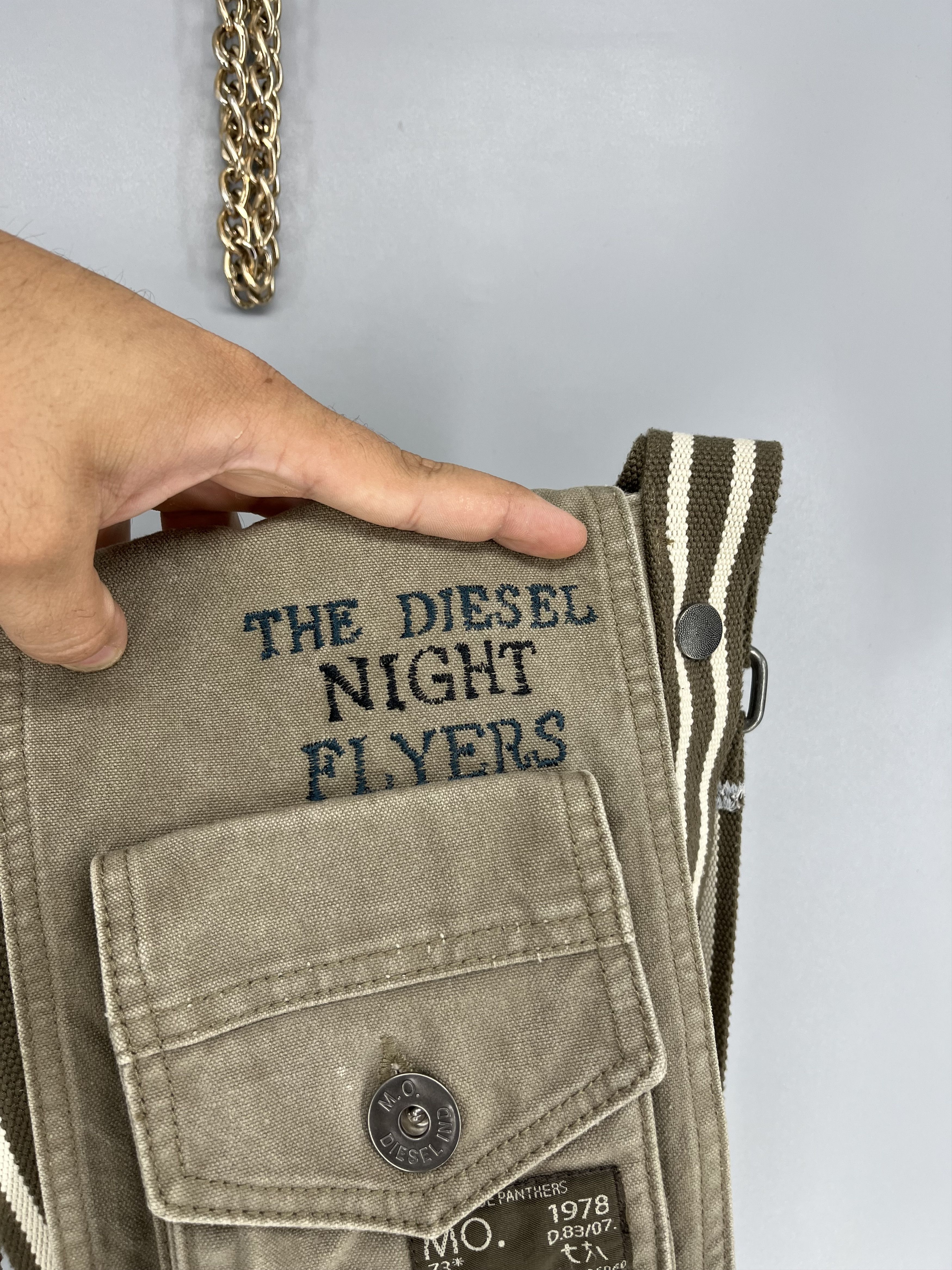 Diesel Diesel Discontinued Shoulder Bag Canvas Military Y2K Casual Size ONE SIZE - 3 Thumbnail