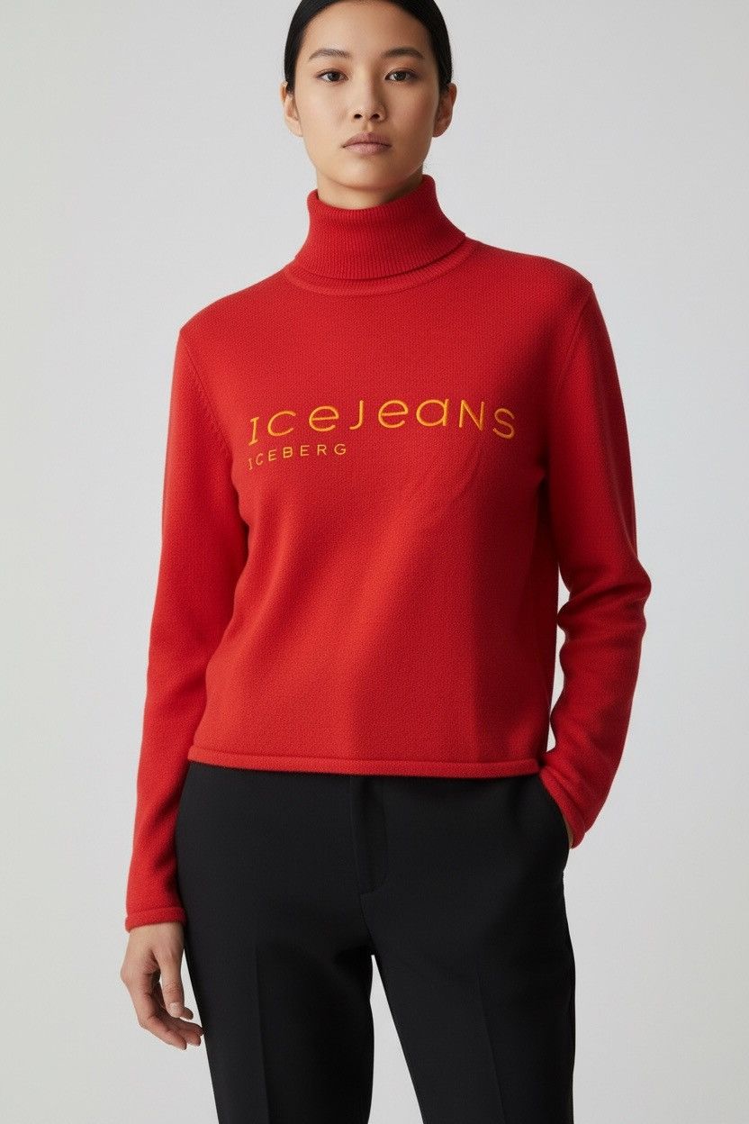 Iceberg Iceberg Women’s Embroidered Wool-Blend Knit Sweater - NWT Size L / US 10 / IT 46 - 1 Thumbnail