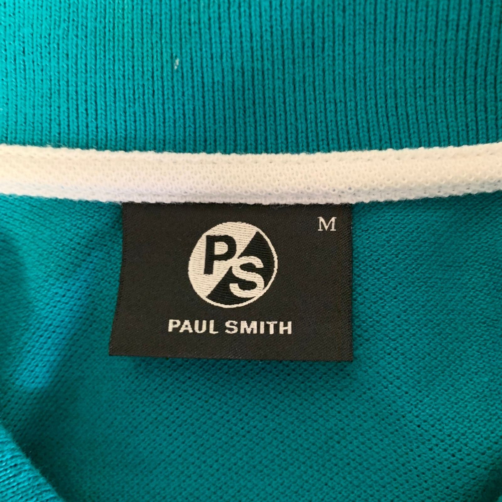 Paul Smith PS by PAUL SMITH Size M Turquoise Logo Cotton Polo Size US M / EU 48-50 / 2 - 5 Thumbnail