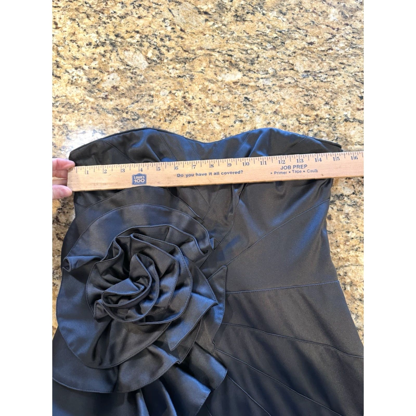 White House Black Market WHBM Dress Strapless Satin Cocktail Flower sz 6 Women Party/Cocktail Size M / US 6-8 / IT 42-44 - 6 Thumbnail