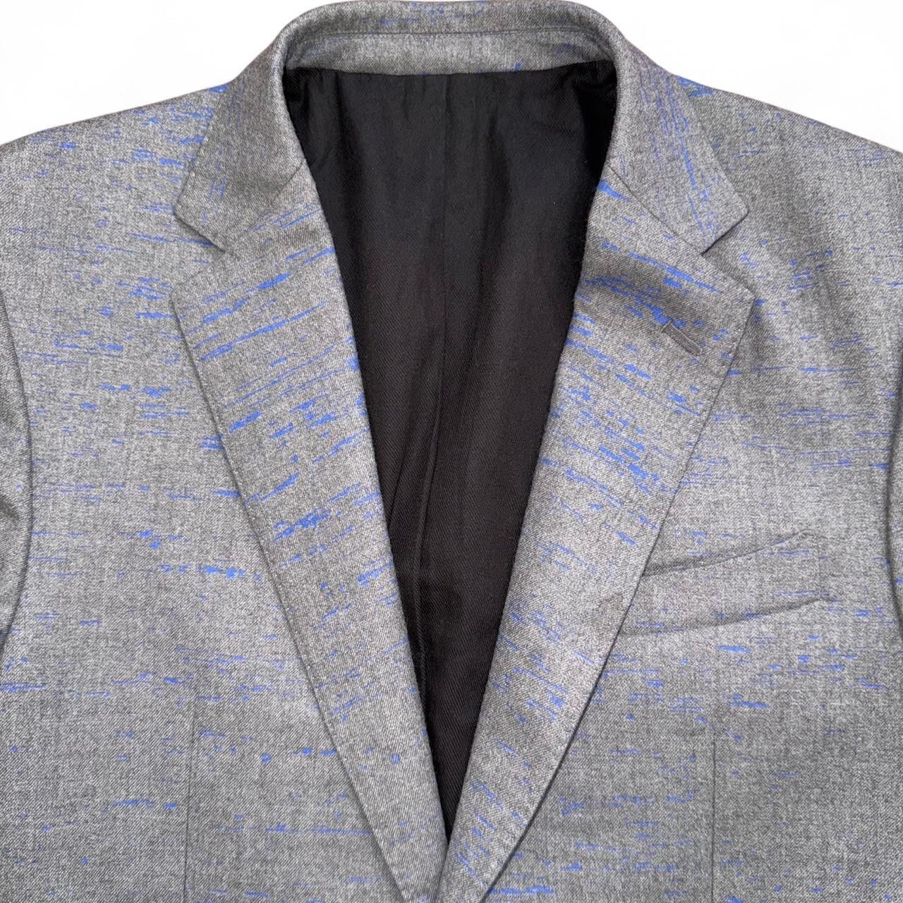 SONGZIO SONGZIO wool grey with blue elements jacket Size 50R - 3 Thumbnail