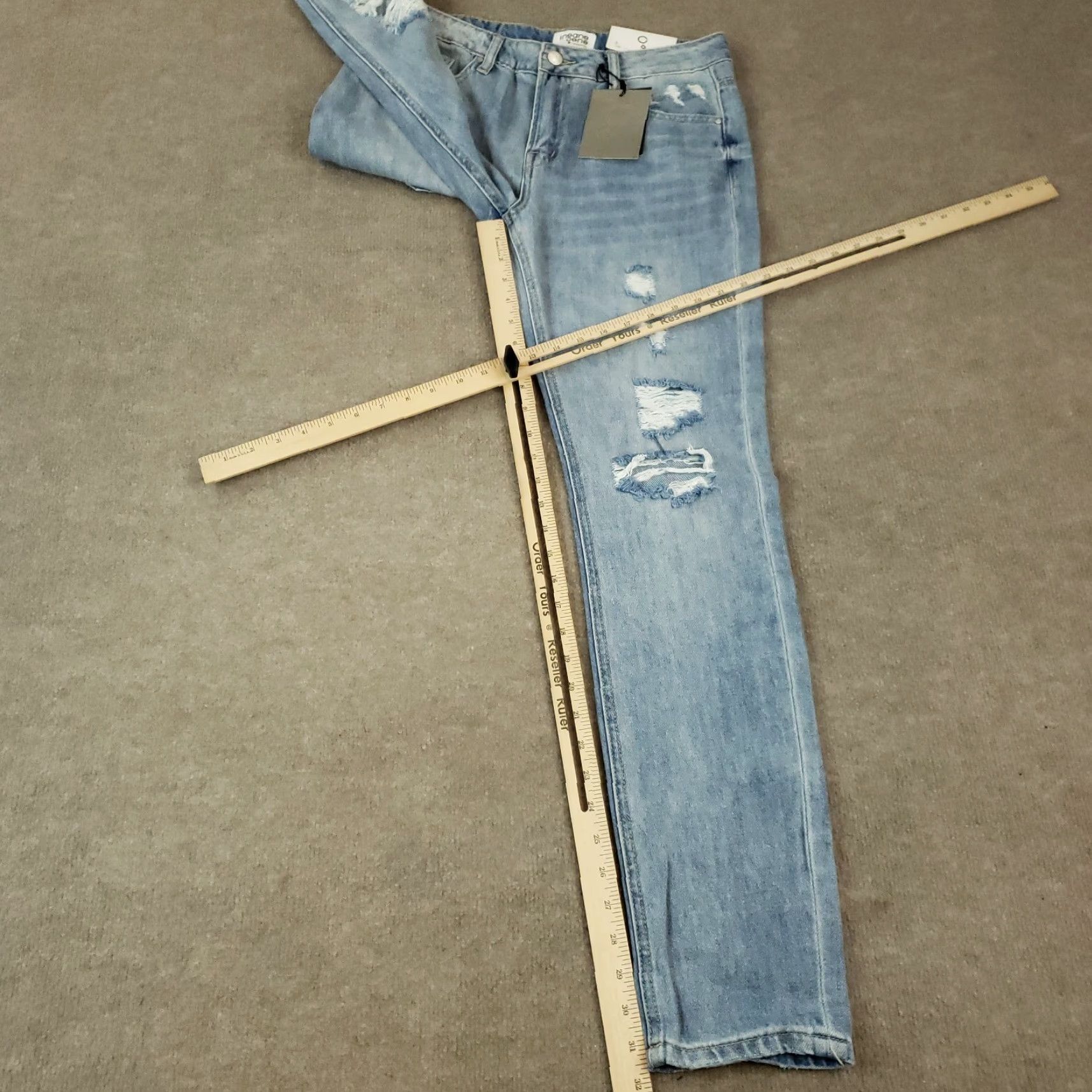 Vintage Insane Gene Jeans Womens Blue Hi- Rise Straight Ankle Casual Distressed 3/25 Size 26" / US 2 / IT 38 - 2 Thumbnail