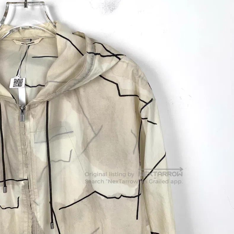 Hermes Hermes Beige Line Design Printed Cotton Hooded Zipper Long Size US M / EU 48-50 / 2 - 3 Thumbnail