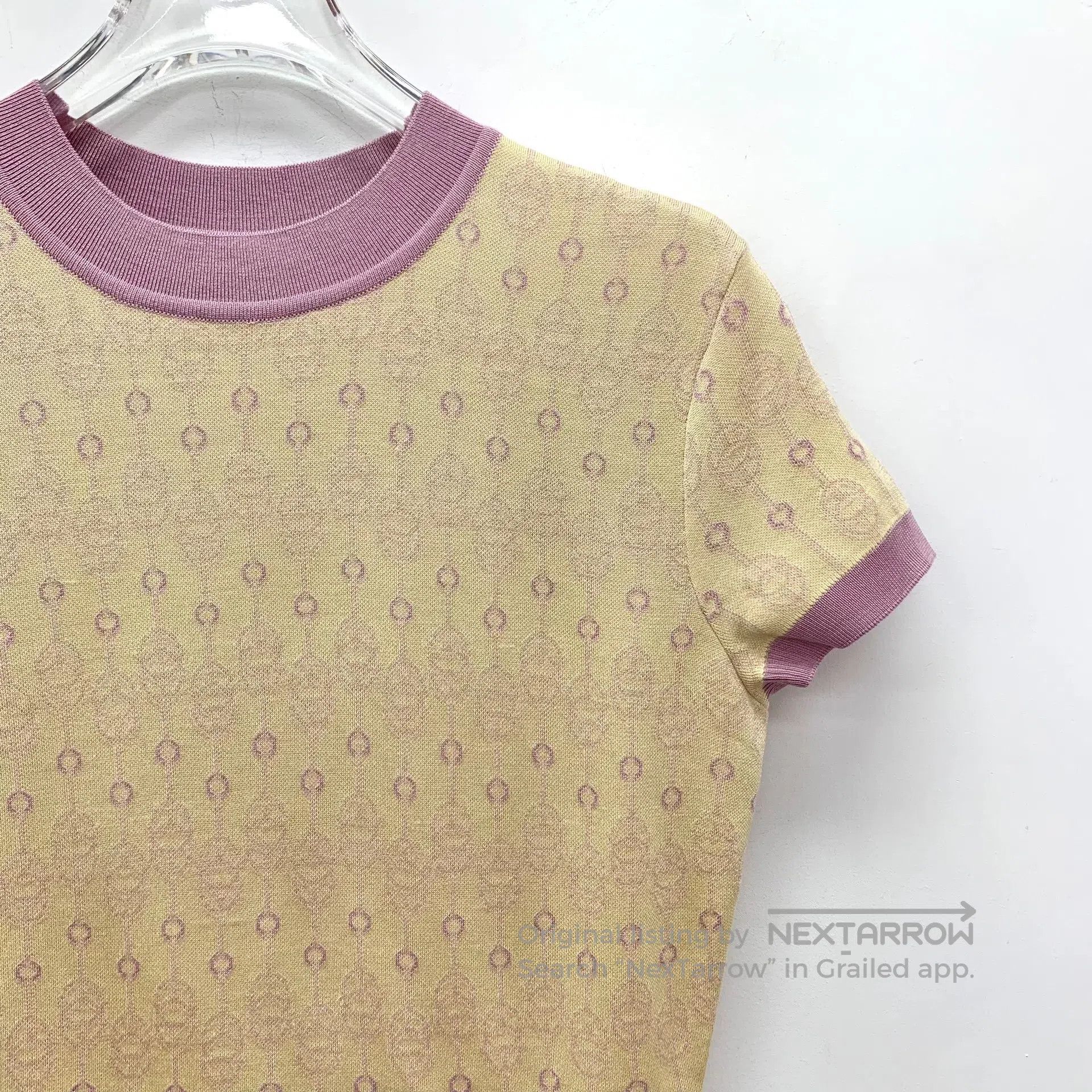 Hermes Hermes Yellow Buckle Embroidered Mulberry Silk Short Sleev Size XXS / US 00 / IT 34 - 3 Thumbnail