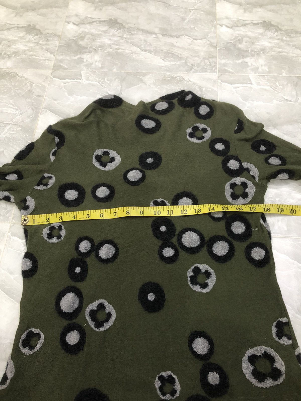 Japanese Brand En Cloche Olive Circle Pattern Long Sleeve Top Size S / US 4 / IT 40 - 13 Thumbnail
