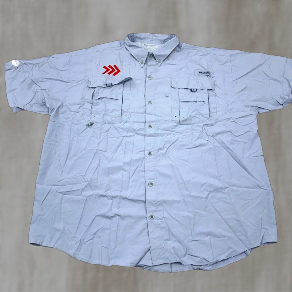 Vintage Columbia PFG Shirt Men XXL Gray Button Up Performance Nylon Vented Omni-Shade Fish Short Sleeve Casual Outdoor Mens Size US XXL / EU 58 / 5 - 1 Thumbnail