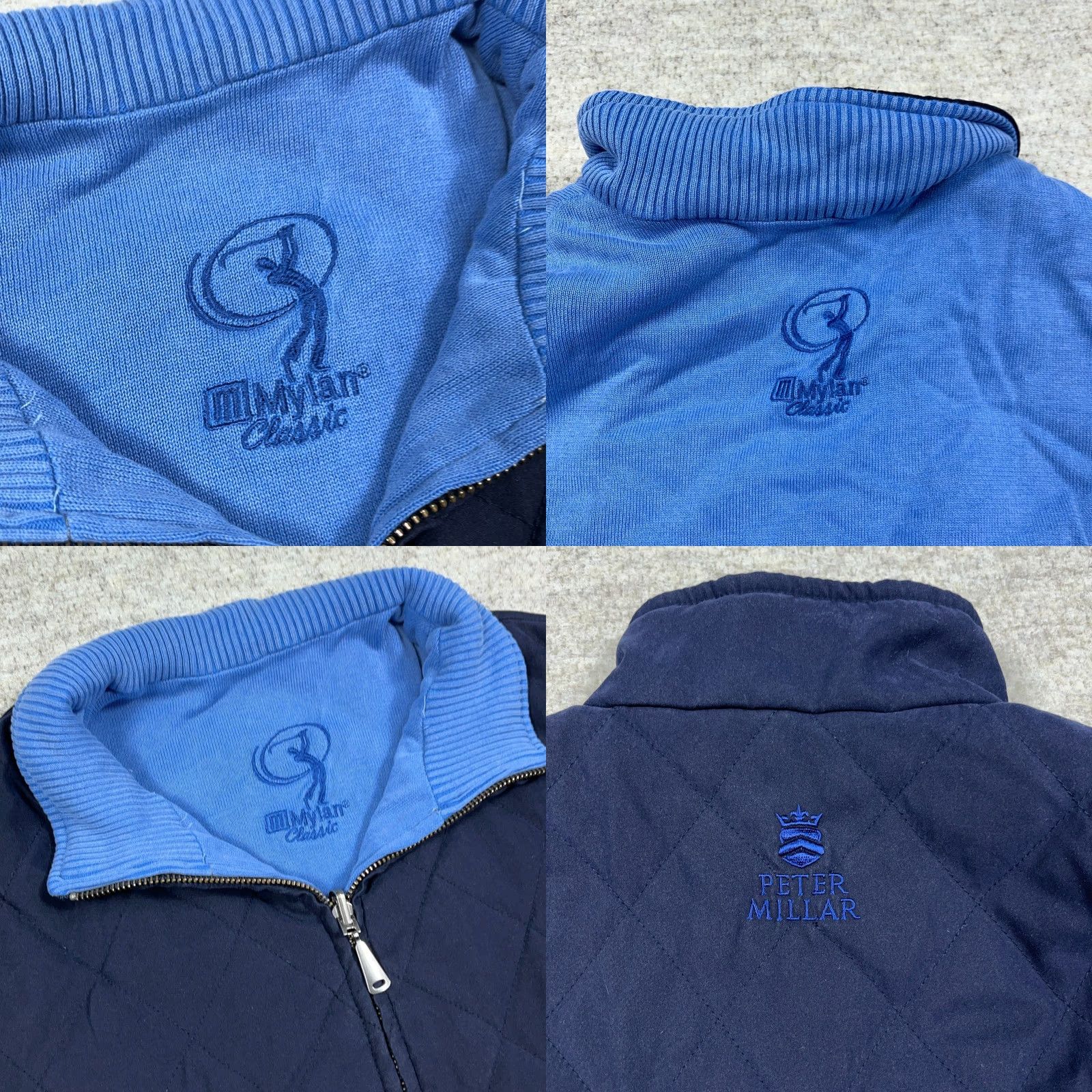 Peter Millar Peter Millar Puffer Vest Mens XL Blue Diamond Quilted Reversible Jacket Mylan Classic VINTAGE? Size US XXL / EU 58 / 5 - 8 Thumbnail