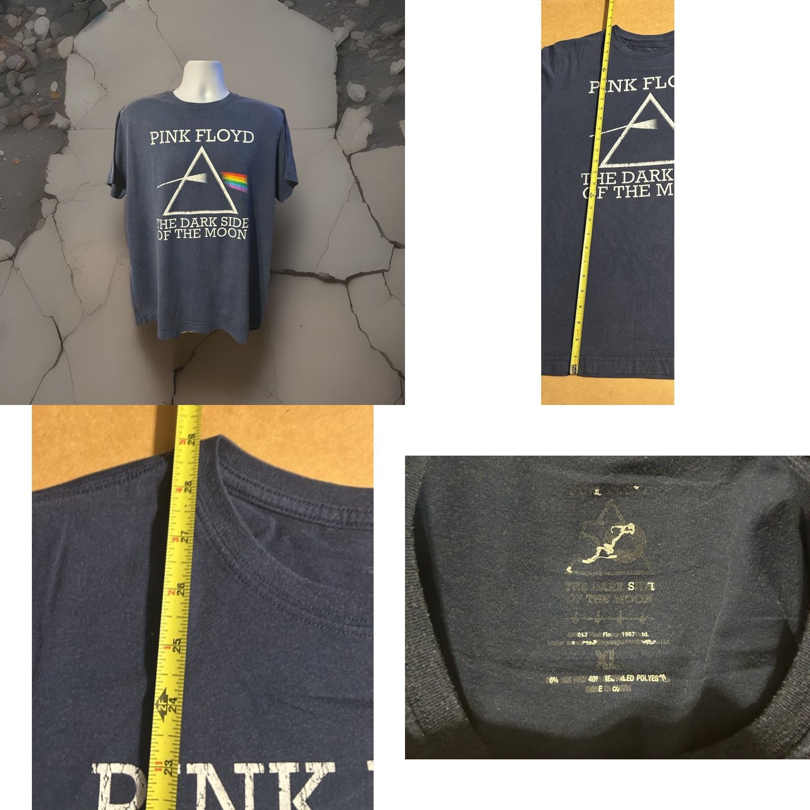 Vintage Pink Floyd The Dark Side Of The Moon Shirt XL Navy Blue Short Sleeve Crew Neck Unisex Adults graphic print Music 2010-2019 Vintage No Size US XL / EU 56 / 4 - 8 Thumbnail