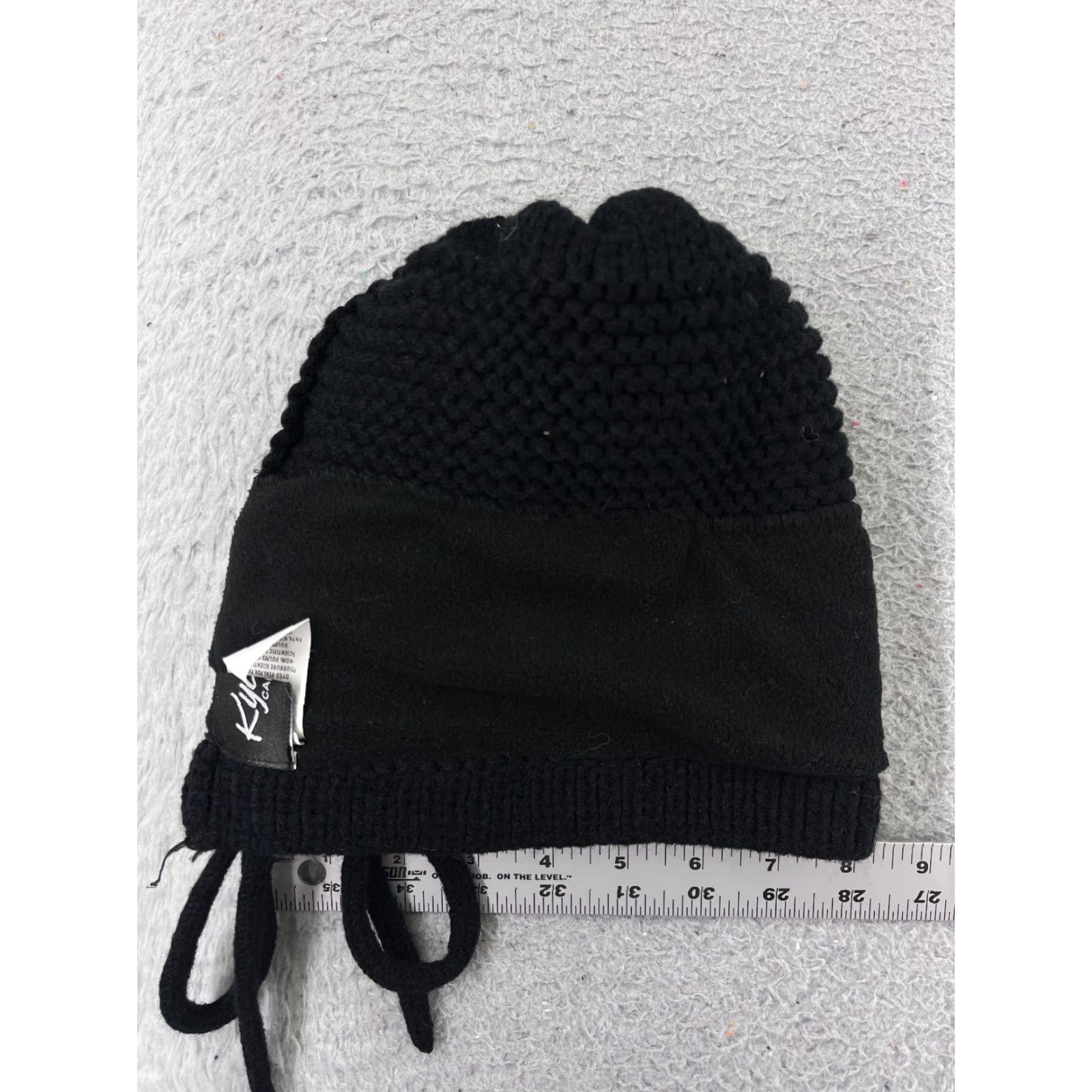 Vintage Kyi Kyi Beanie Toque Womens One Size Black Knit Wool Blend Faux Fur Pom Winter Hat/Cap Women Beanie Wool Blend Knit Black QA? Size ONE SIZE - 6 Thumbnail