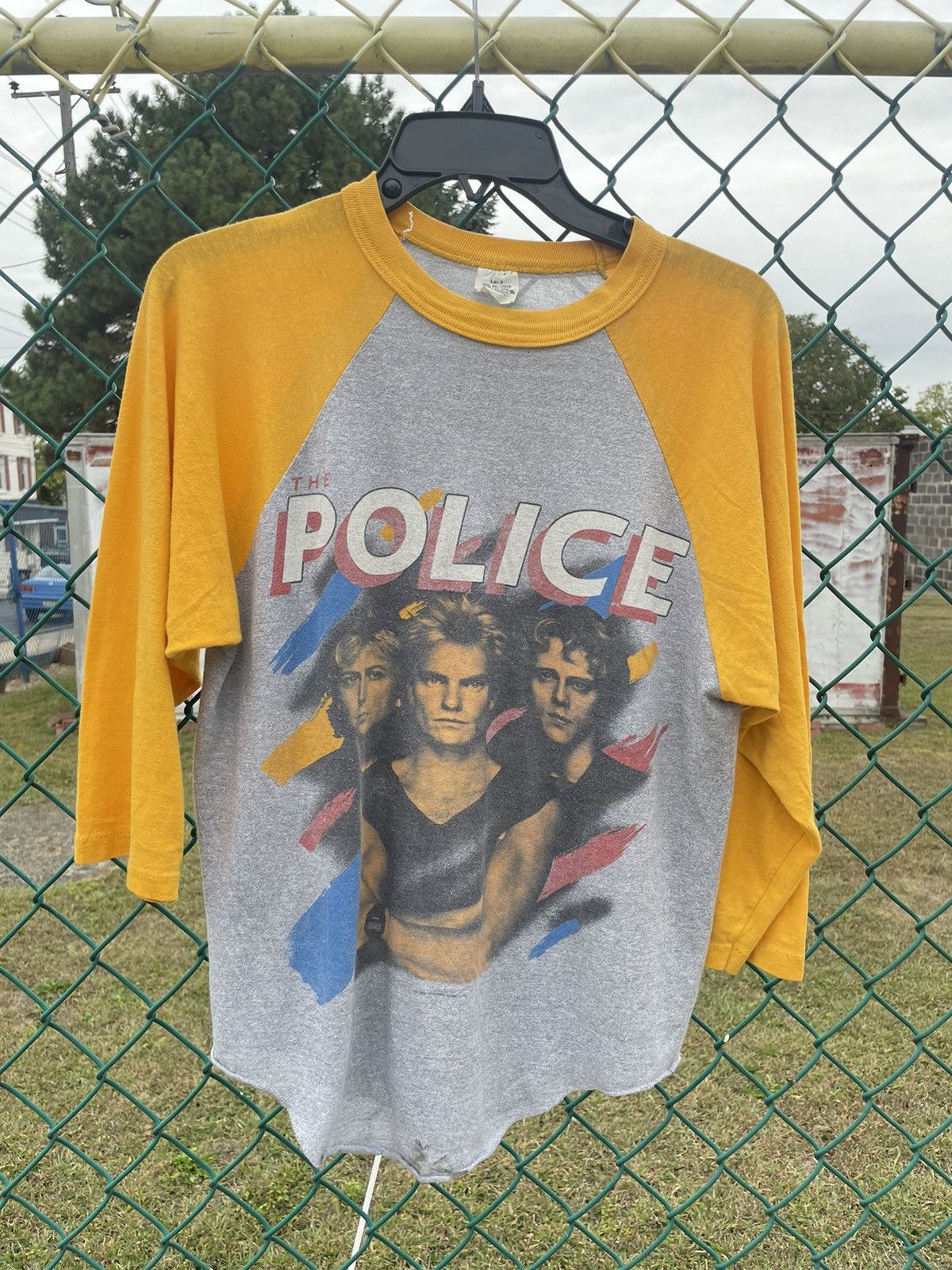 Band Tees × Vintage The Police 1983 Synchonicity Tour Raglan Grey & Yellow Size US M / EU 48-50 / 2 - 1 Thumbnail
