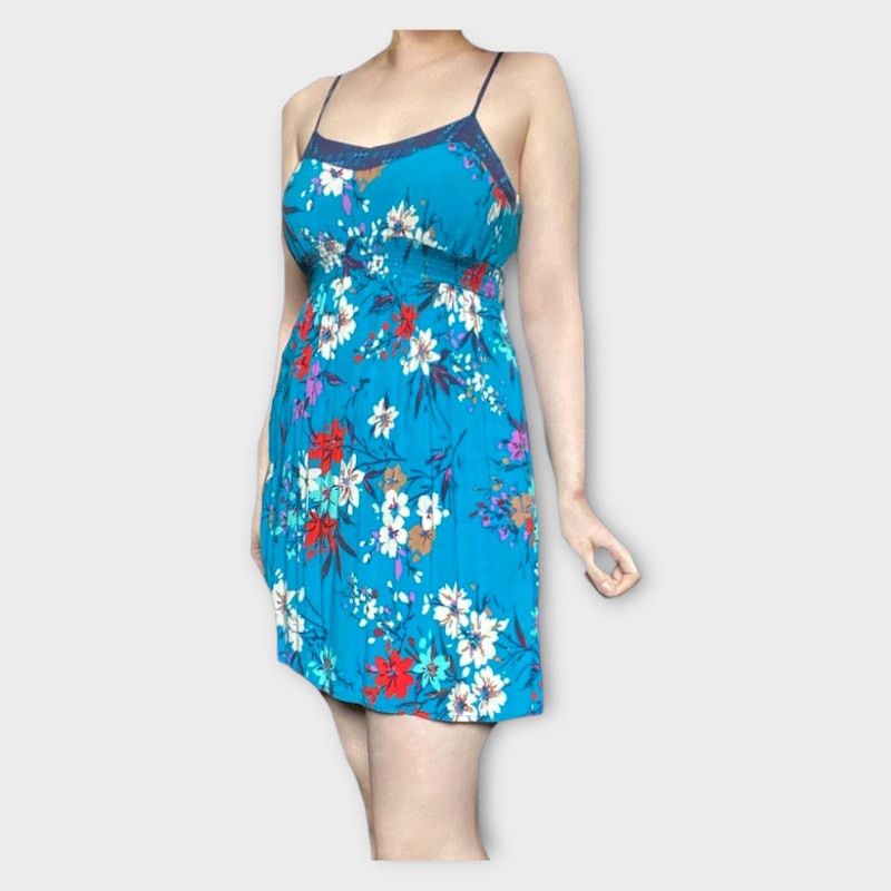 Vintage Xhilaration | Blue Floral Mini Y2K Dress | Size M Size M / US 6-8 / IT 42-44 - 1 Thumbnail