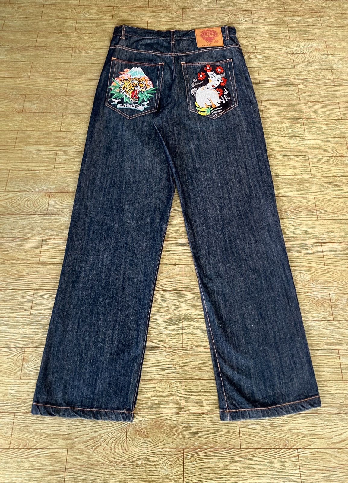 Very Rare Design Vintage Brand Ed Hardy Sukajan Jeans 1990s