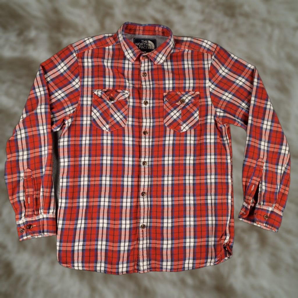 The North Face VINTAGE The North Face Shirt Mens L Red Plaid Flannel Button-Up Long Sleeve Size US L / EU 52-54 / 3 - 1 Thumbnail