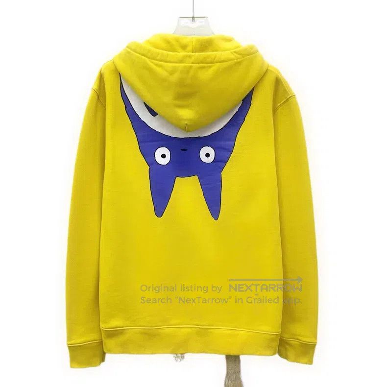 Loewe Loewe Yellow Logo Embroidered Cotton Hooded Drawstring Lon Size XS / US 0-2 / IT 36-38 - 2 Thumbnail