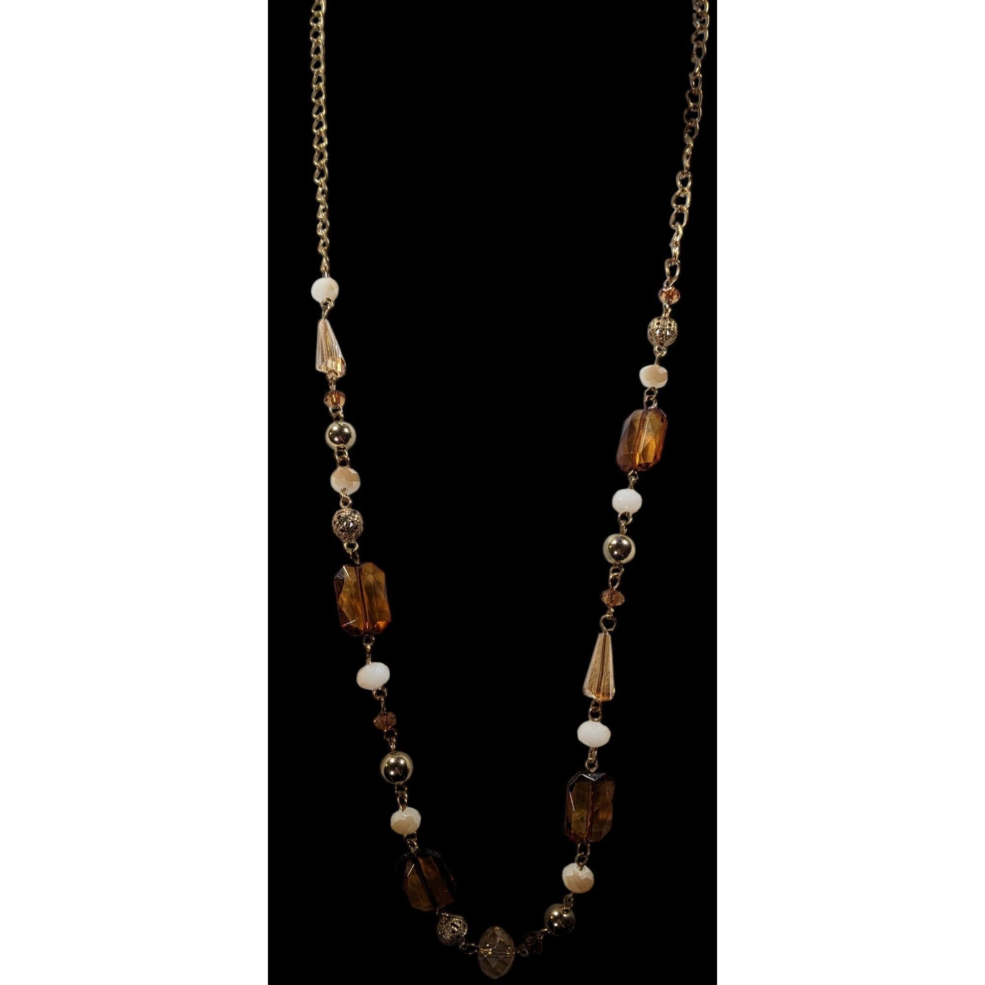 Other Retro Glam Honey Glass Beaded Chain Necklace Size ONE SIZE - 2 Thumbnail