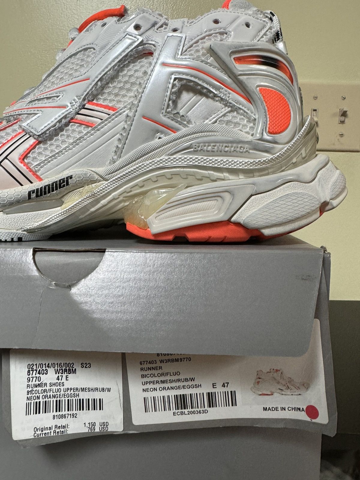 Balenciaga Balenciaga White Orange runner 47 Size US 14 / EU 47 - 8 Thumbnail