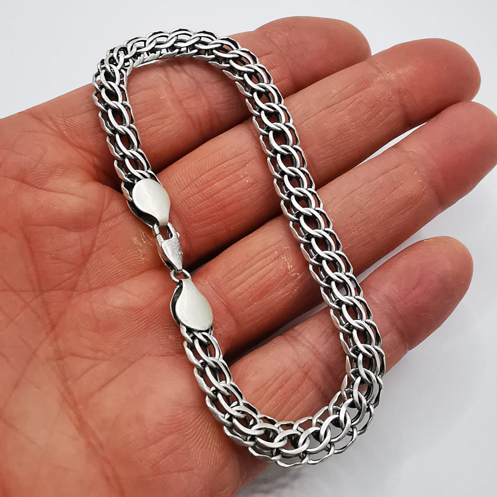 Sterling Silver Vintage Bracelet 925 Sterling Silver,Handmade 14,30g Size ONE SIZE - 4 Thumbnail