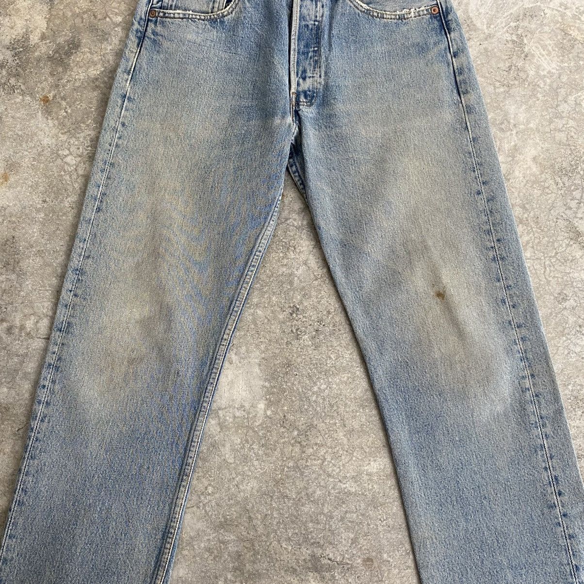Levi's Vintage 1995 Levis 501 Faded Muddy Blue Denim Jeans Size US 30 / EU 46 - 5 Thumbnail
