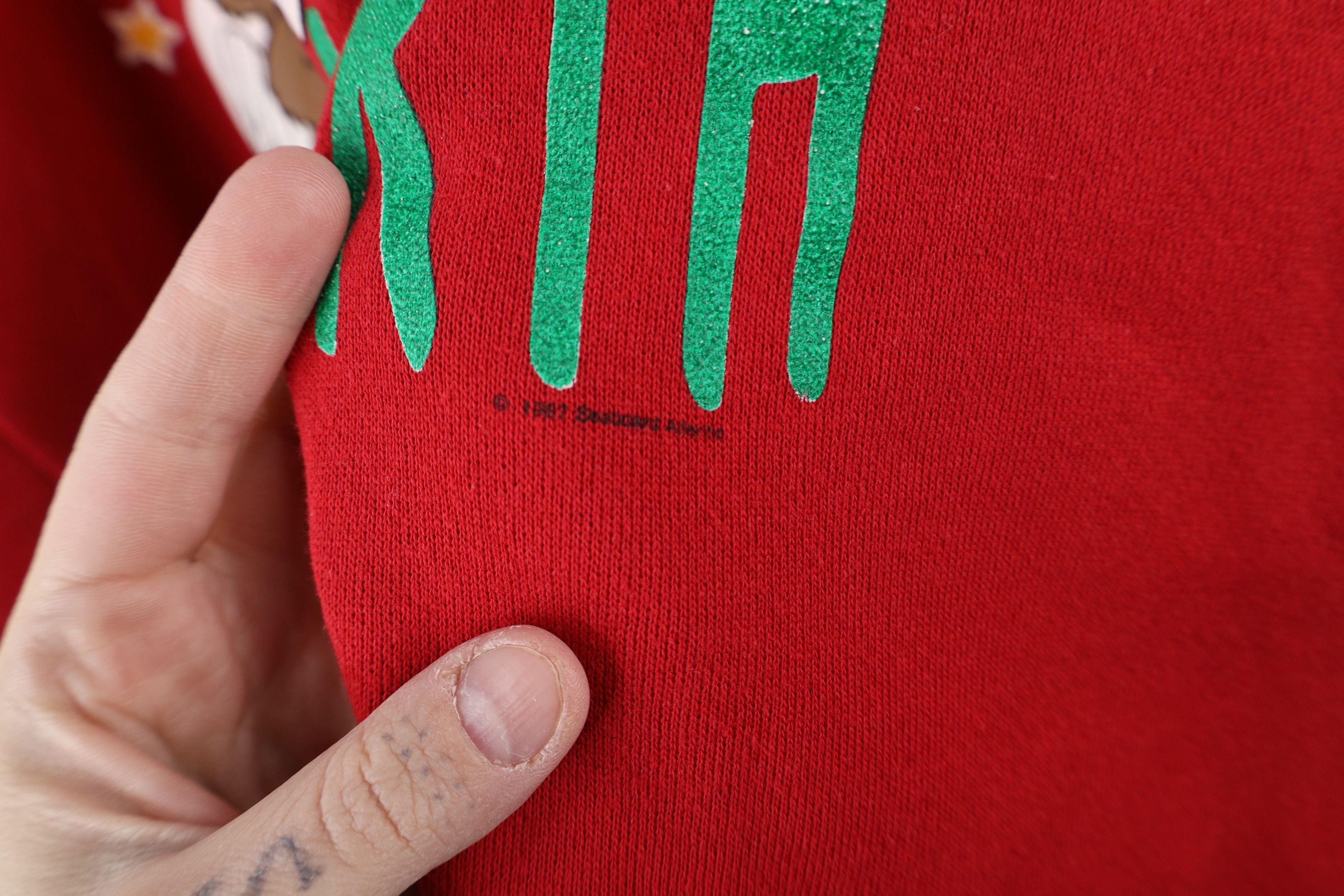 Vintage Vintage 90s Streetwear Peace On Earth Angel Bear Sweatshirt Size XL / US 12-14 / IT 48-50 - 5 Thumbnail