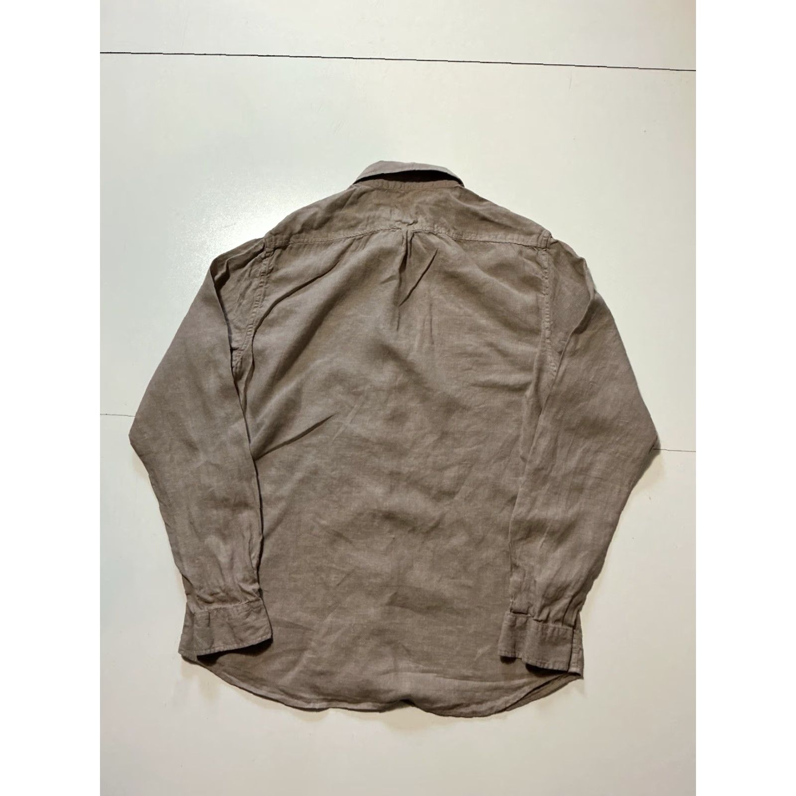 Vintage Puro Shirt Mens Taupe 100% Linen Button-Front L/S Embroidered Shirt M Sz. M Size US M / EU 48-50 / 2 - 3 Thumbnail