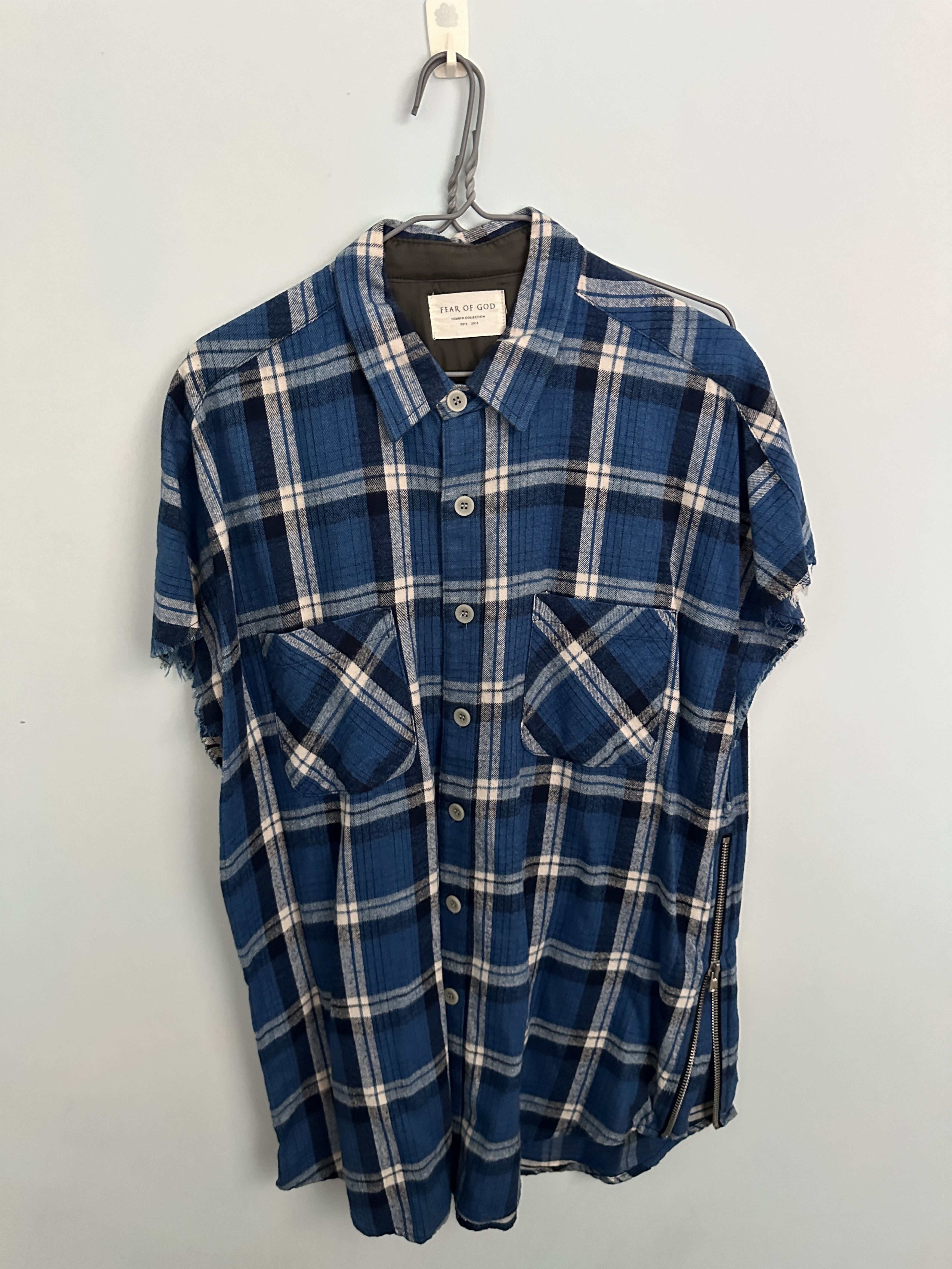 image of Fear Of God Fourth Collection Flannel in Blue, Men's (Size Medium)