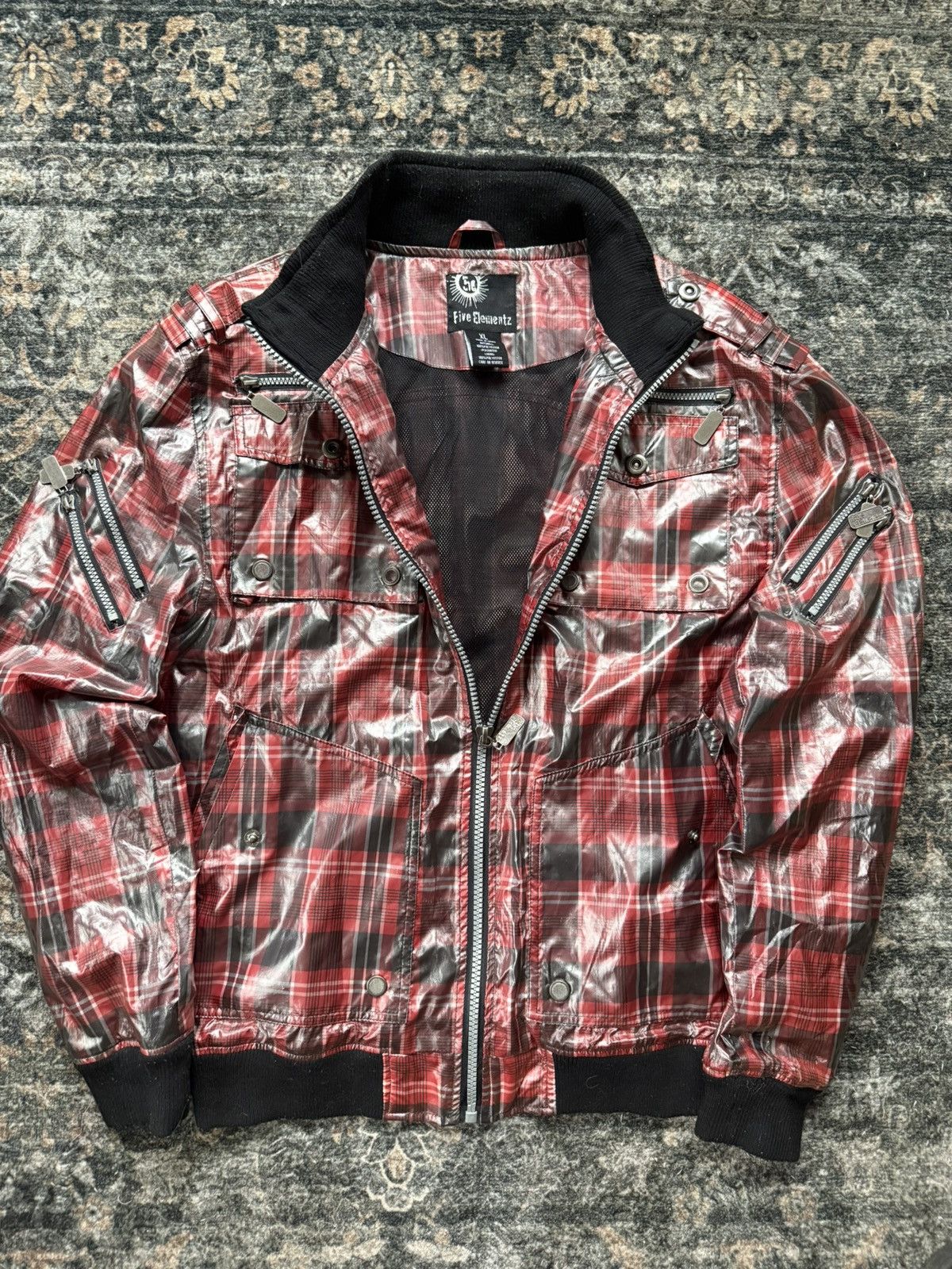 Other Rare 2000s Five Element Plaid bomber Jacket Size US XL / EU 56 / 4 - 1 Thumbnail