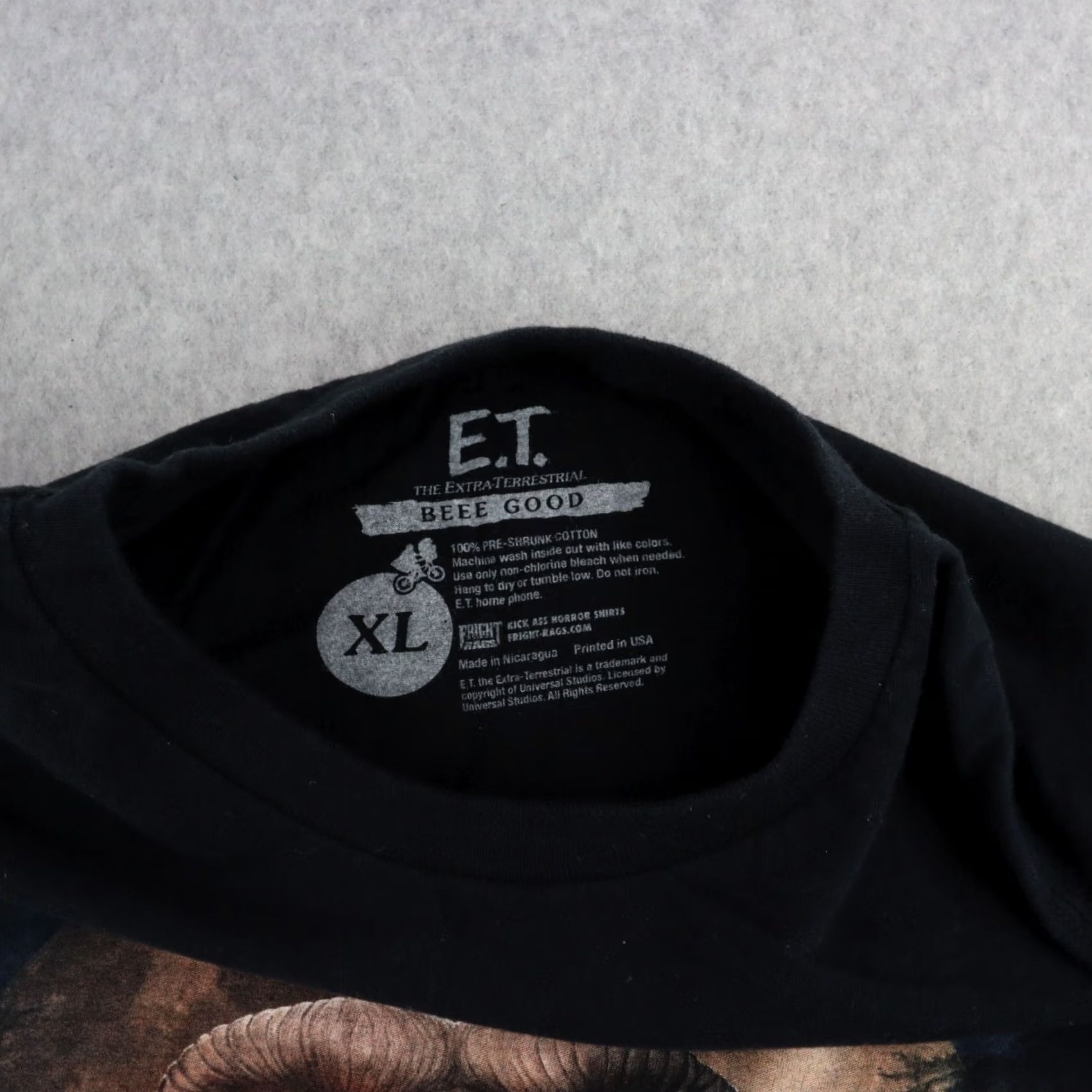 Vintage FRIGHT RAGS E.T. the Extra-Terrestrial Shirt Mens XL Black Movie Size US XL / EU 56 / 4 - 4 Thumbnail