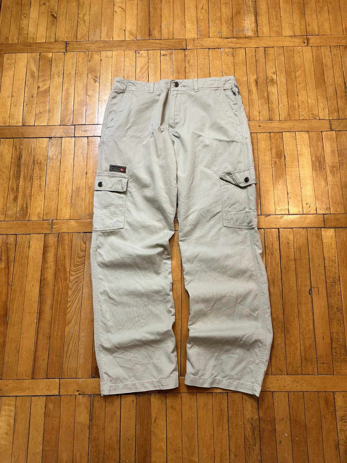 Quiksilver 🔥 Vintage 1990s Quiksilver Logo Cargo Baggy Skater Pants Size US 34 / EU 50 - 5 Thumbnail