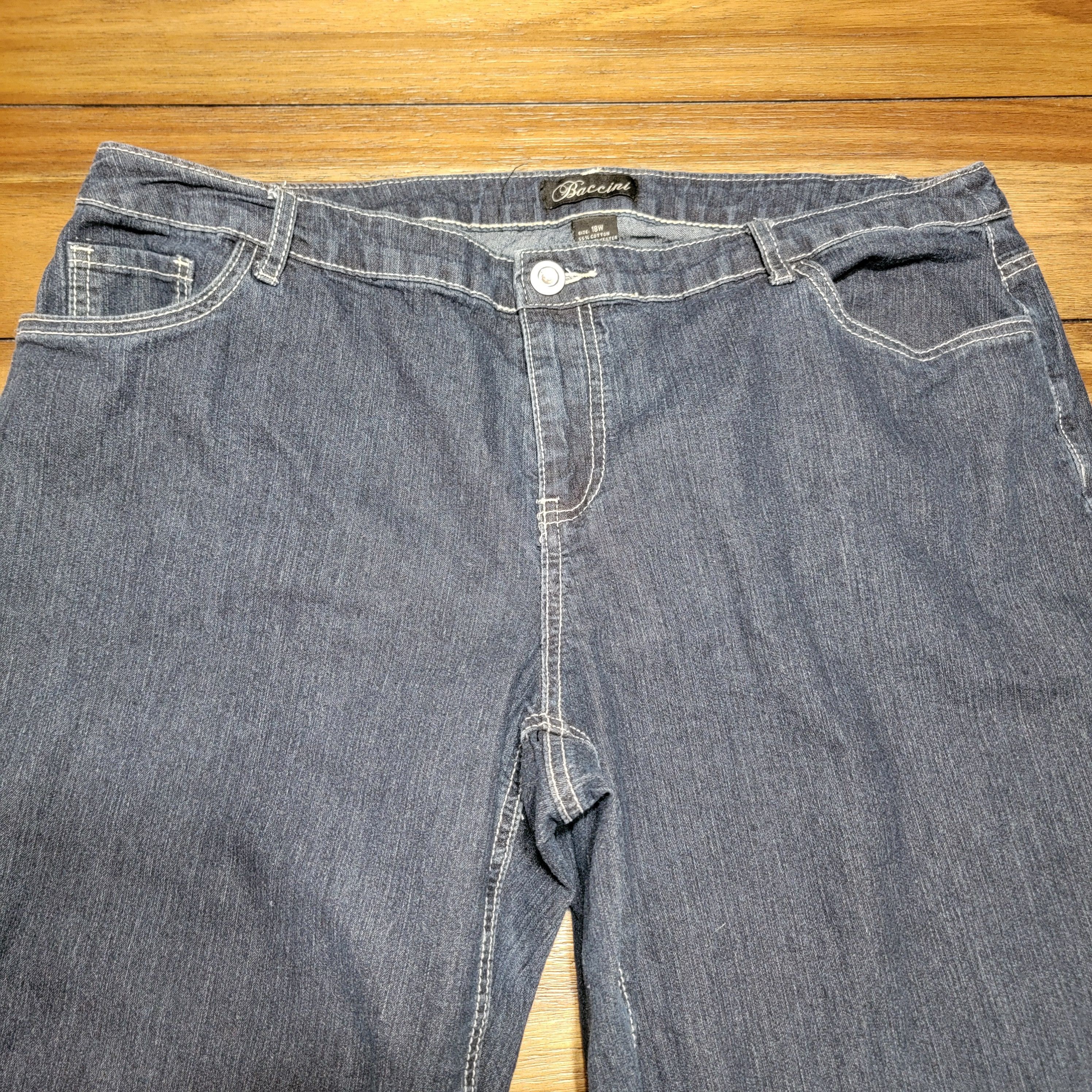 Other Baccini Dark Blue Denim Capris w/ Bling Cuffs - Size 18W Size 41" - 2 Thumbnail