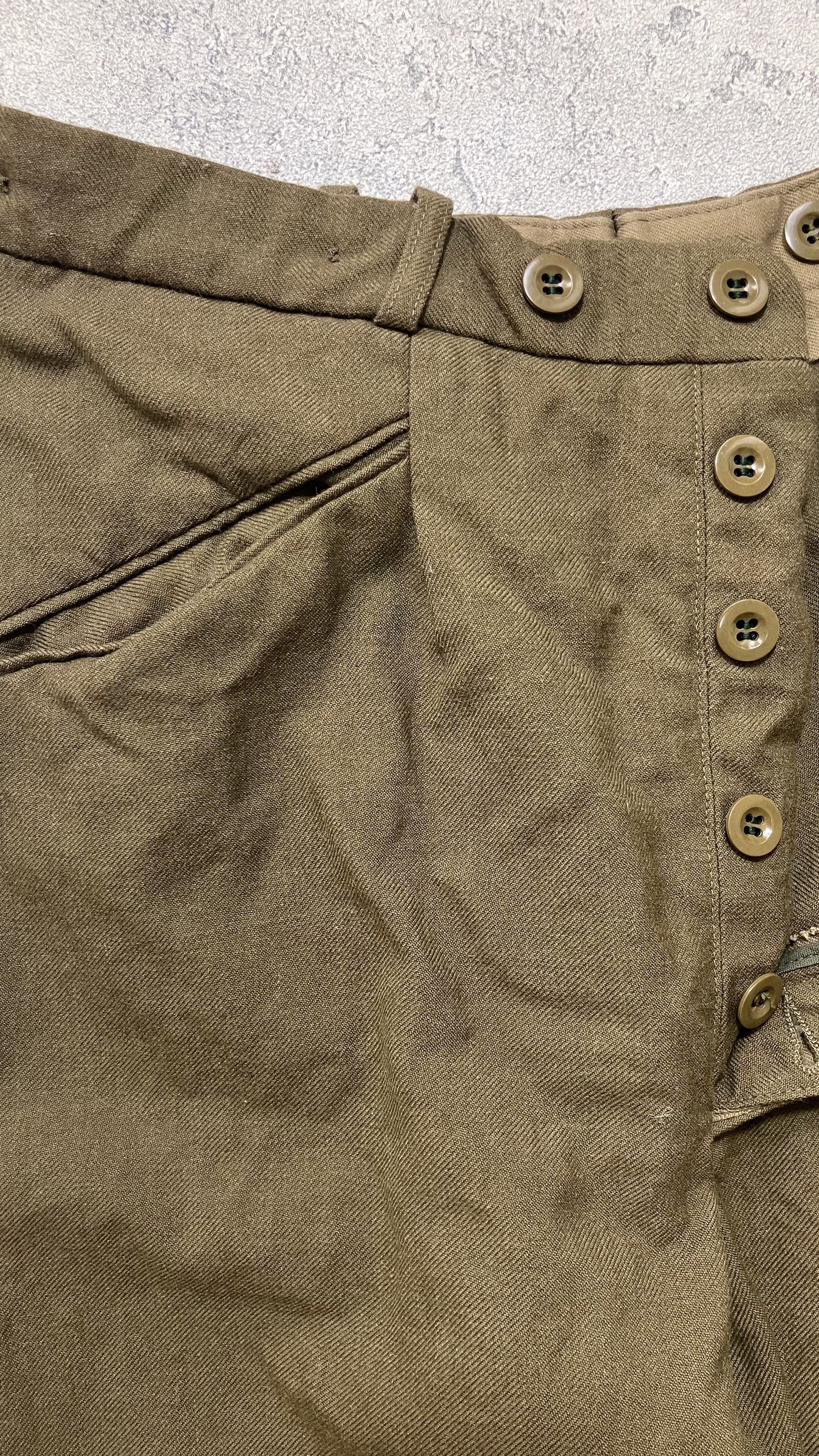 The Real McCoy's 1970's Vintage Belgian Army OG Battledress trousers Size US 33 - 3 Thumbnail