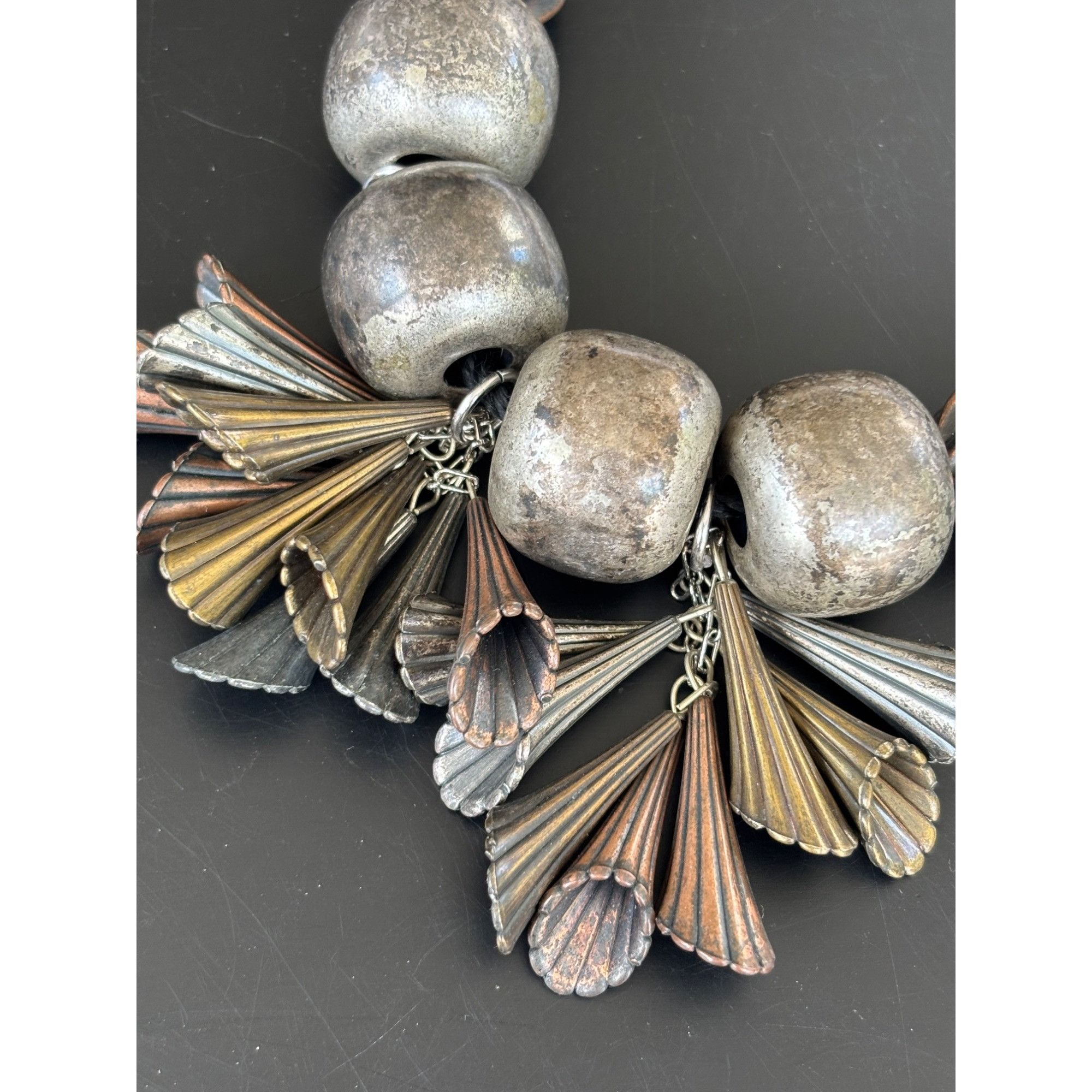 Other Chunky Metallic Statement Necklace & Gold-Tone Dangle Earrin Size ONE SIZE - 3 Thumbnail