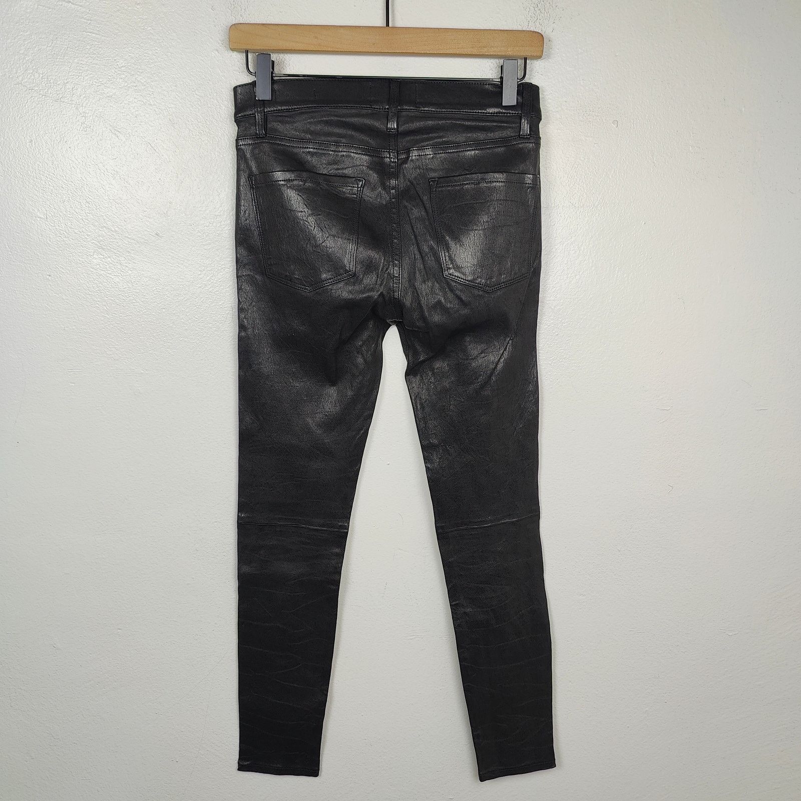 Frame Frame Le Skinny de Jeanne Lamb Leather Jeans Womens 26 Black Size 26" / US 2 / IT 38 - 5 Thumbnail