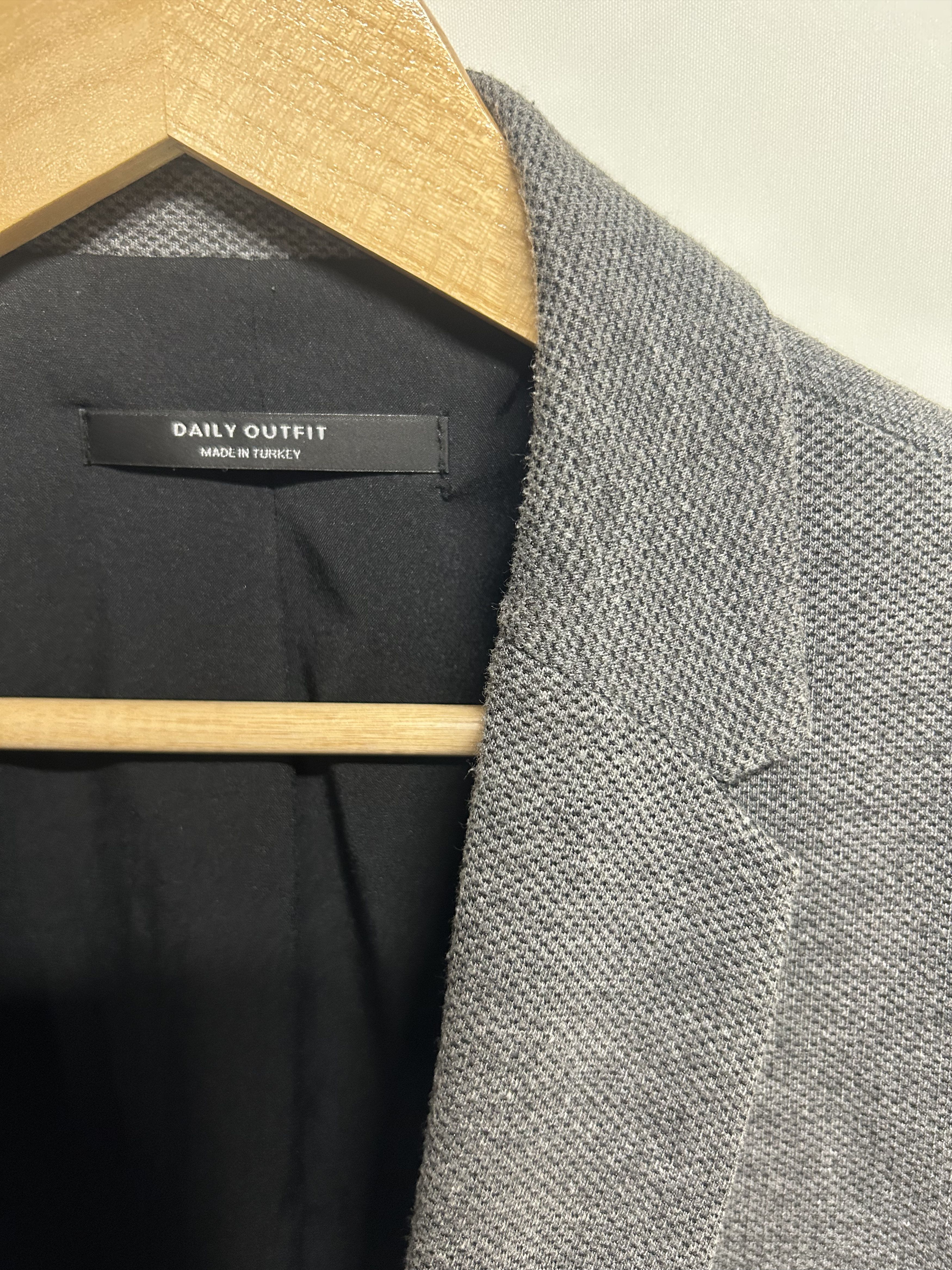 Zara Zara Gray Cotton Textured Blazer Size US XS / EU 42 / 0 - 2 Thumbnail
