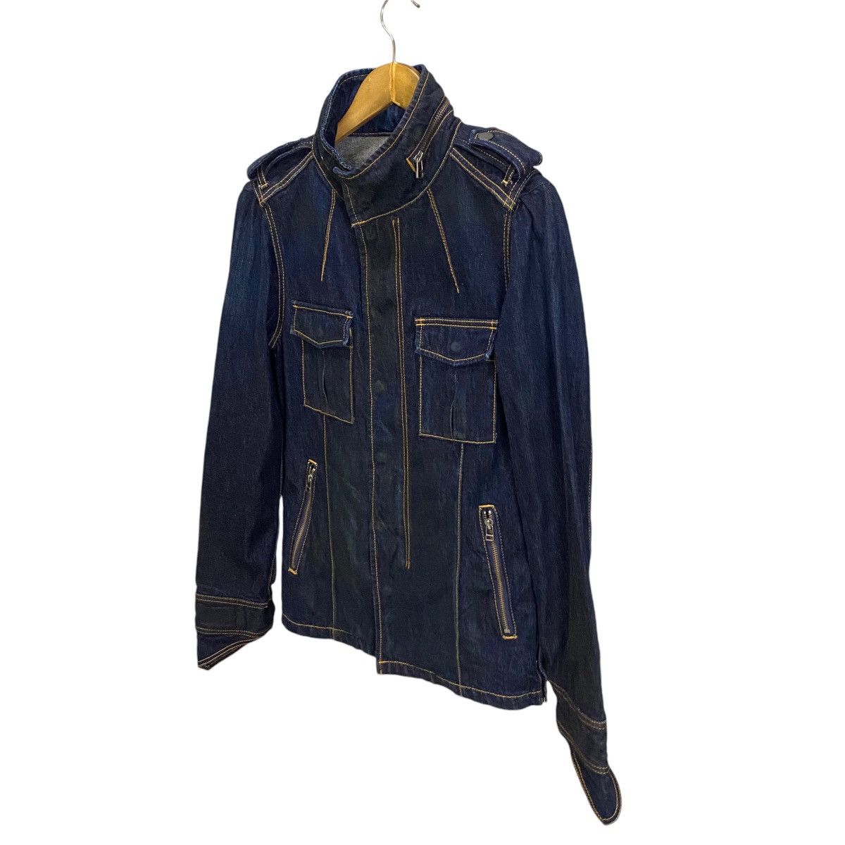 Japanese Brand Denim Bush Jacket Indigo Blue Size US S / EU 44-46 / 1 - 3 Thumbnail