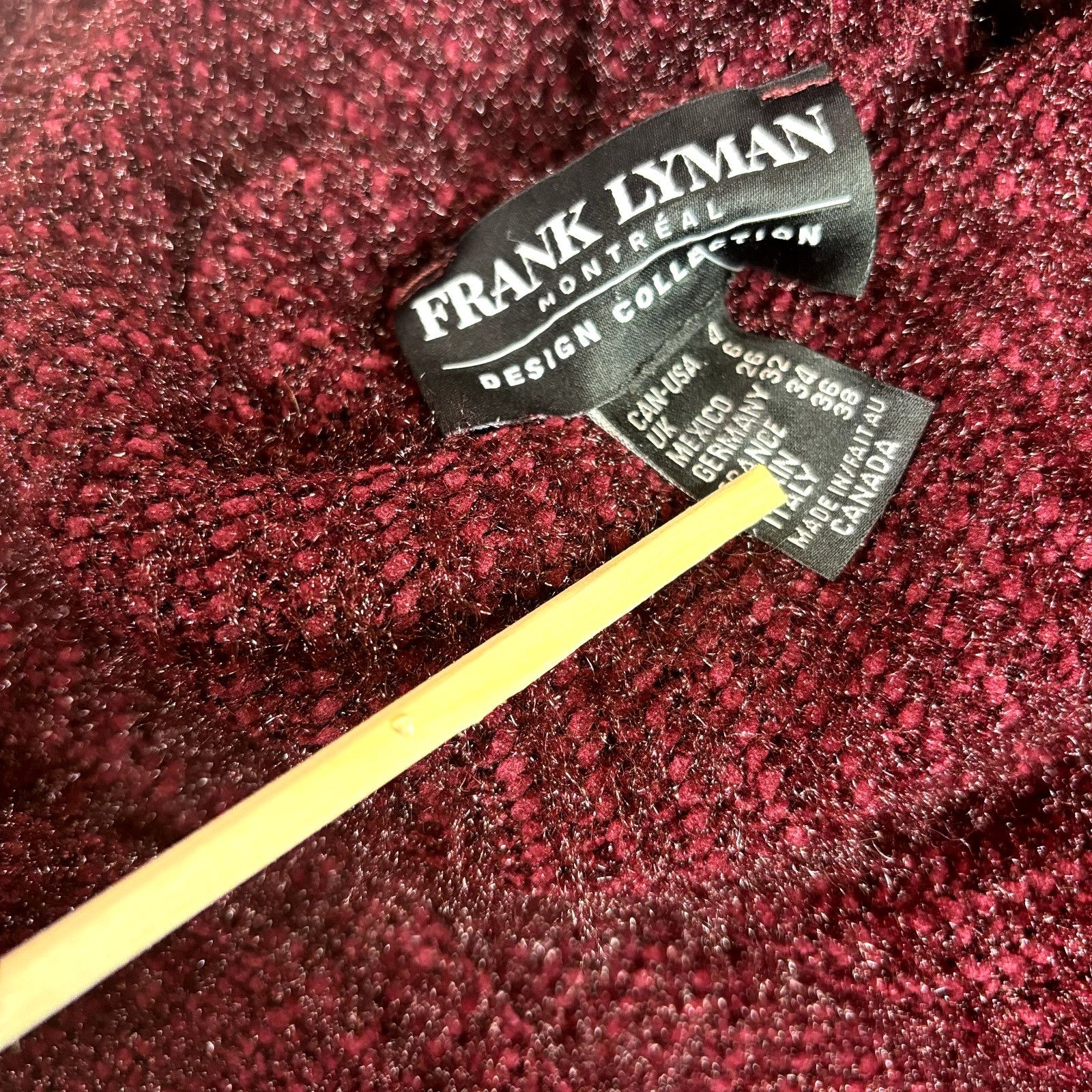 Frank Lyman Frank Lyman Women's Burgundy Turtleneck Sweater, 4 US, Long Size S / US 4 / IT 40 - 6 Thumbnail