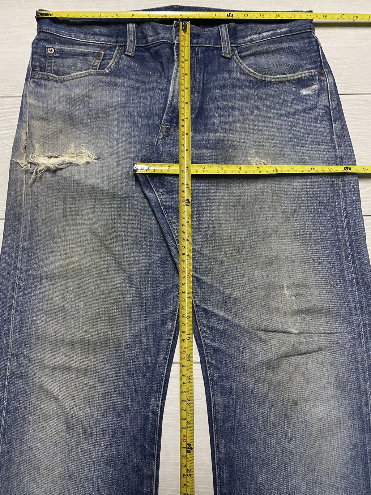 Undercover × Uniqlo Vintage Uniqlo Selvedge Grunge Faded Wash Distressed Jeans Size US 34 / EU 50 - 16 Thumbnail
