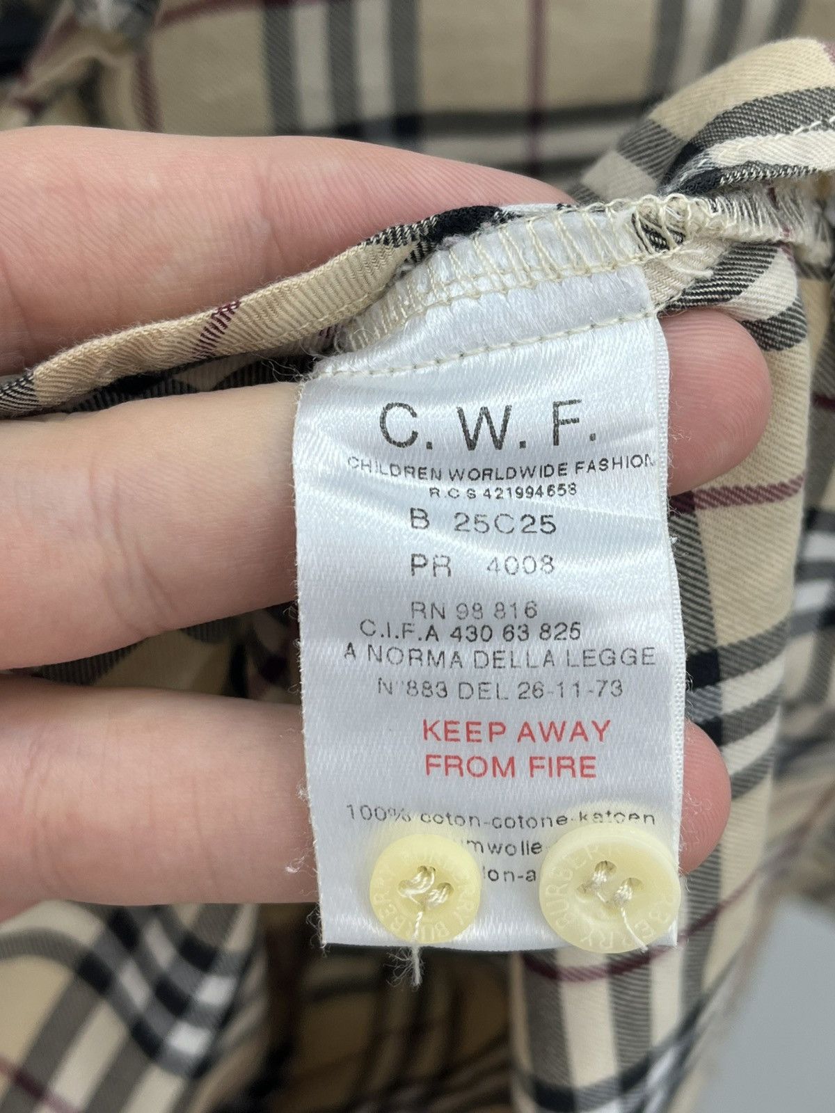Burberry Burberry Nova Check Kids Cotton Shirt Size US XXS / EU 40 - 6 Thumbnail