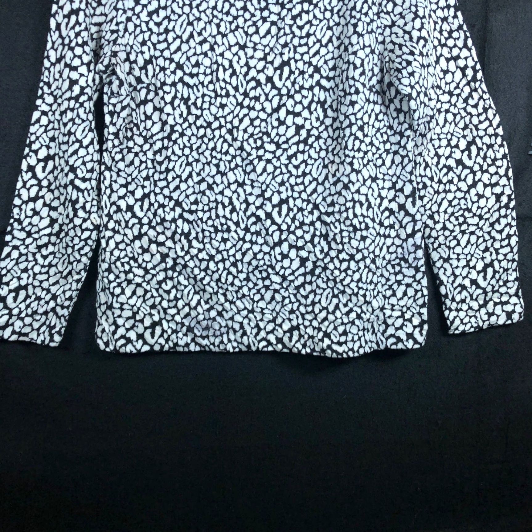 Talbots Talbots Blouse Black White Sabrina Long Sleeve Petite Stretch MP Women’s Shirt Office Workwear Casual Size M / US 6-8 / IT 42-44 - 3 Thumbnail