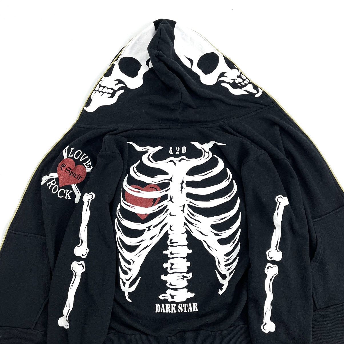 If Six Was Nine 2000s Skeleton Dangerous Warning “Love Rock” Full Zip Hoodie Size US M / EU 48-50 / 2 - 3 Thumbnail
