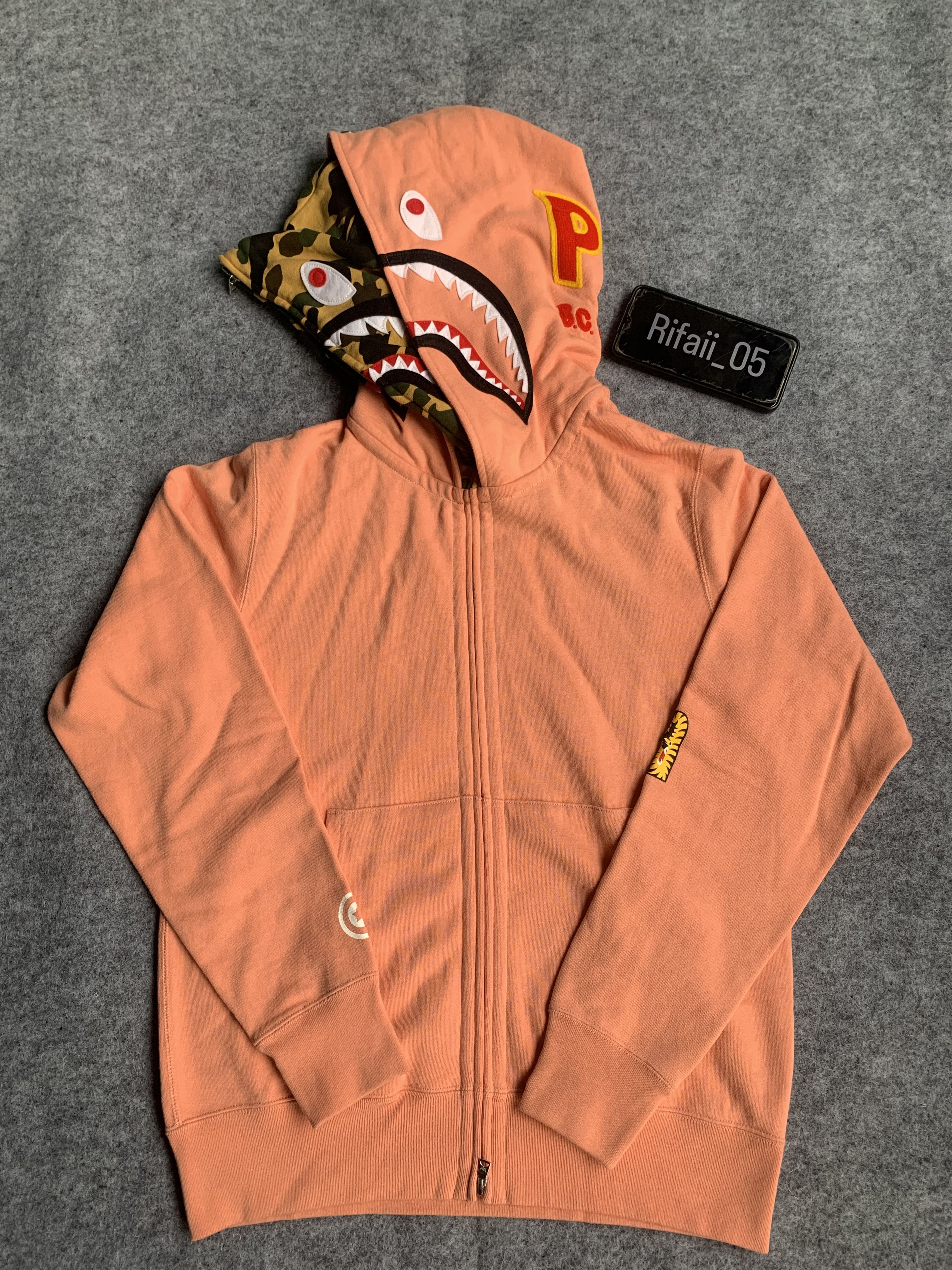 Peach bape hoodie hotsell