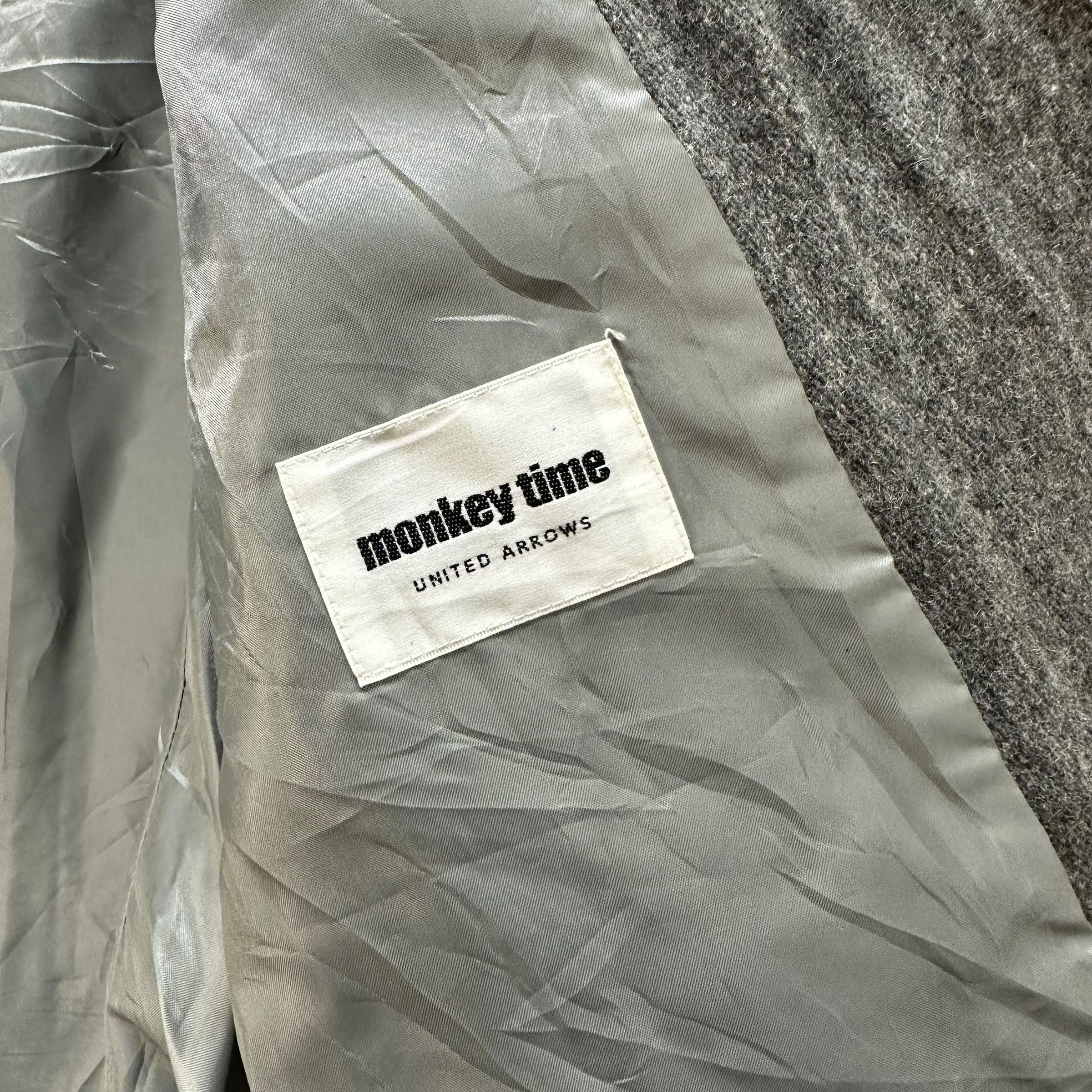 monkey time MONKEY TIME Gray Wool Double Collar Jacket #A72-1752 Size US L / EU 52-54 / 3 - 8 Thumbnail