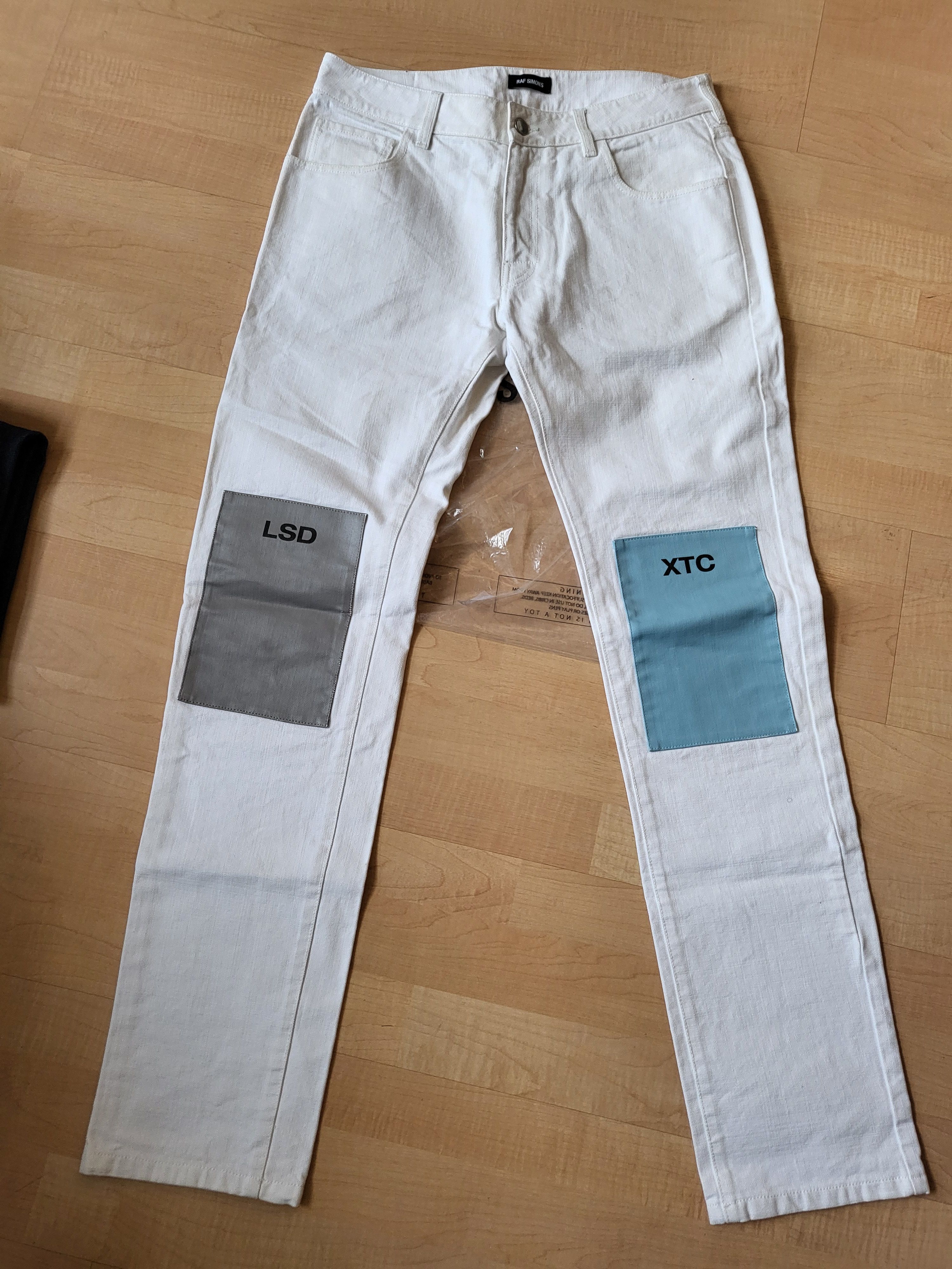 image of Raf Simons Lsd Xtc Jeans in White, Men's (Size 33)