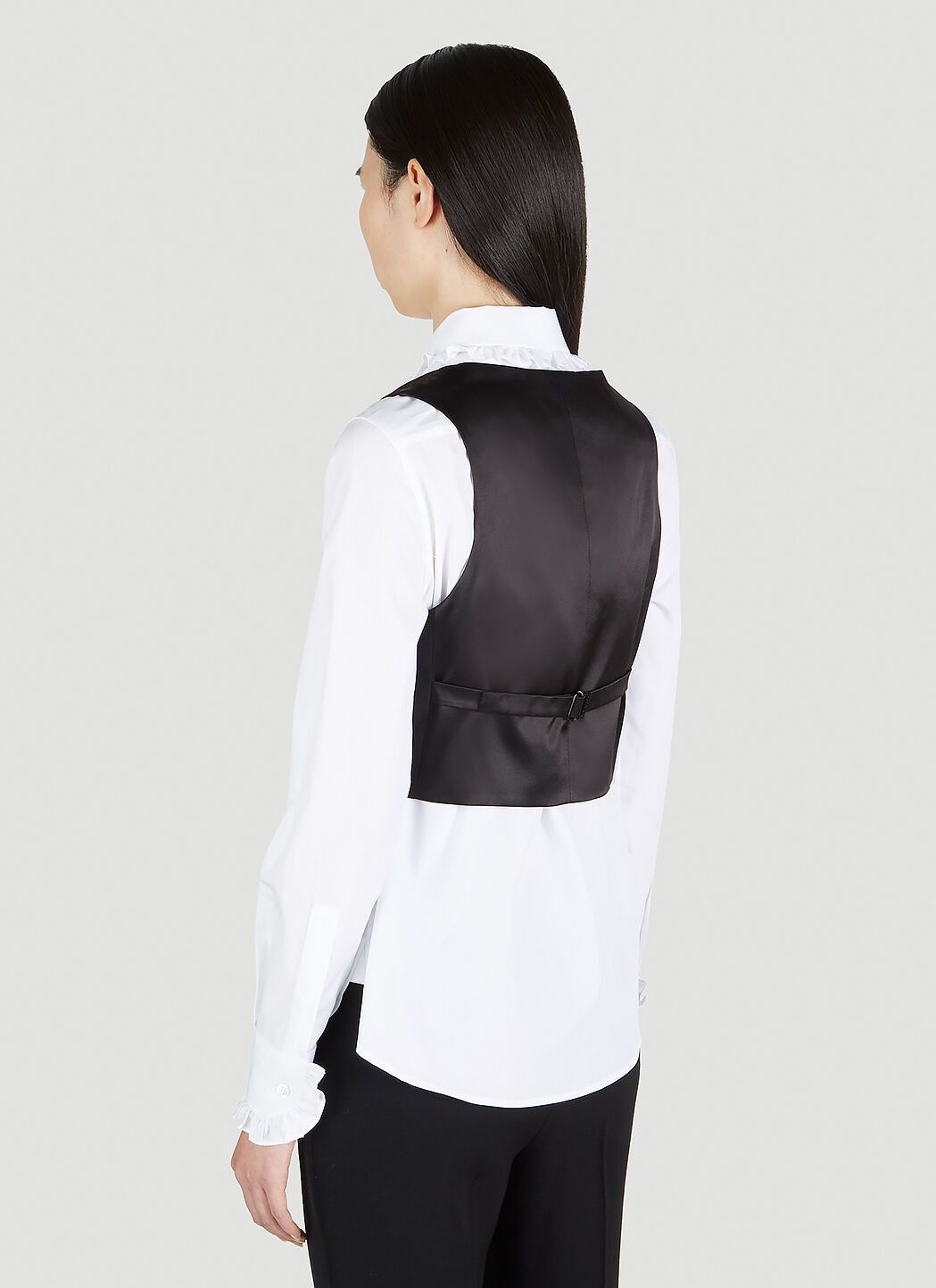 Saint Laurent Paris o1bcso1str1224 Tuxedo Vest in Grain De Poudre in Black Size XL / US 12-14 / IT 48-50 - 2 Thumbnail