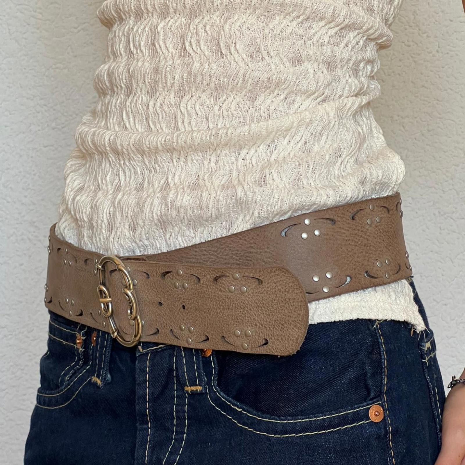 Jones New York Vintage Jones Genuine Leather Chunky Wide Belt 85 Size ONE SIZE - 2 Thumbnail
