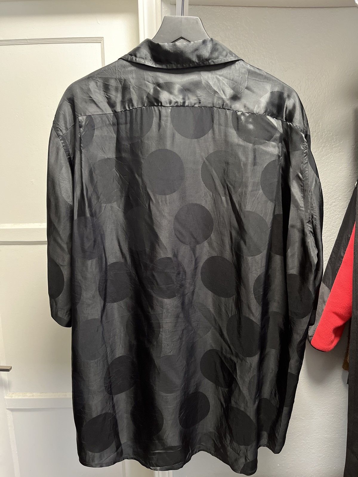 Acne Studios Oversized Convertible-Collar Satin-Jacquard Shirt - Black Size US M / EU 48-50 / 2 - 6 Thumbnail