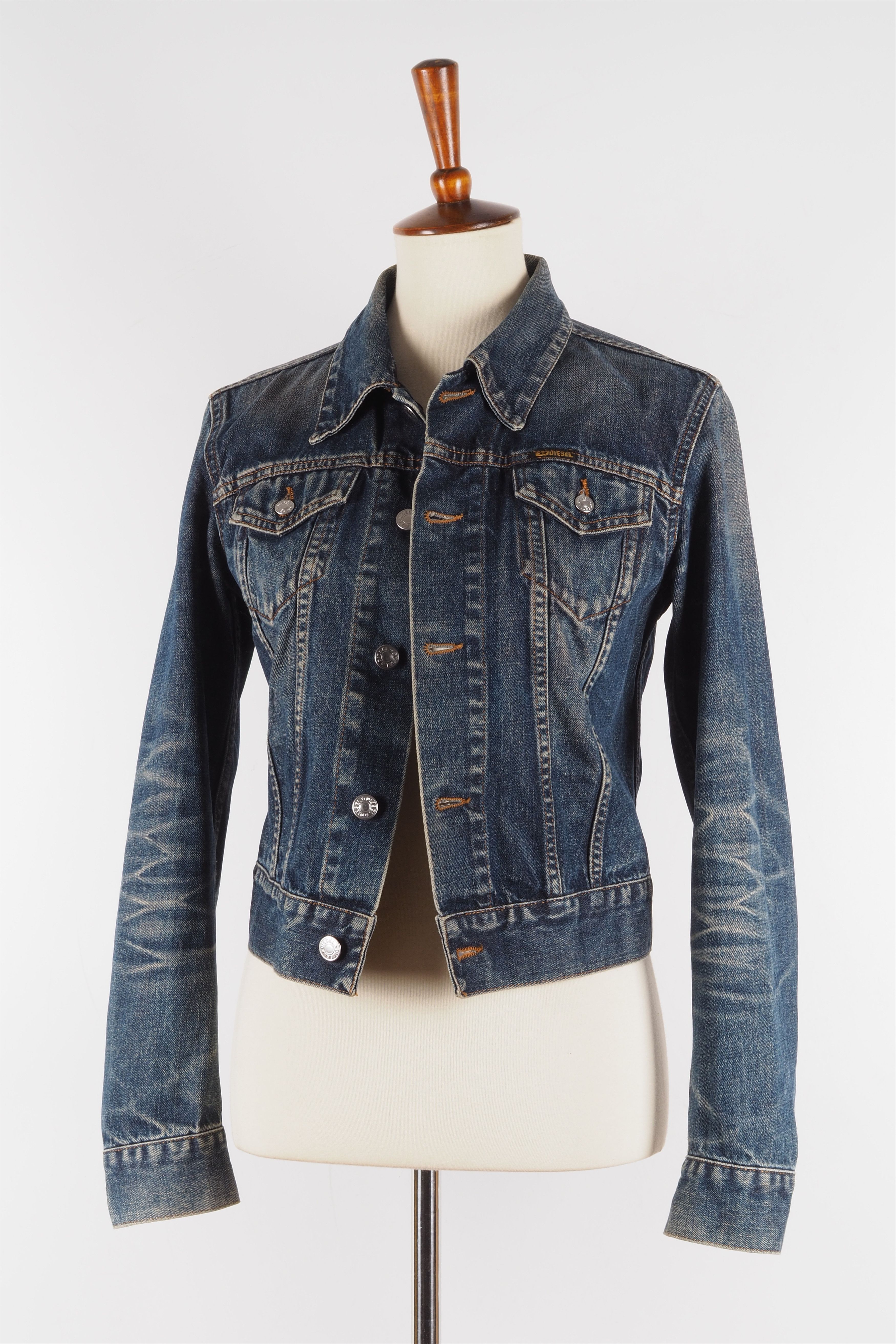 Diesel × Vintage Diesel Vintage Women's Blue Denim Distress Jean Jacket Size S / US 4 / IT 40 - 5 Thumbnail