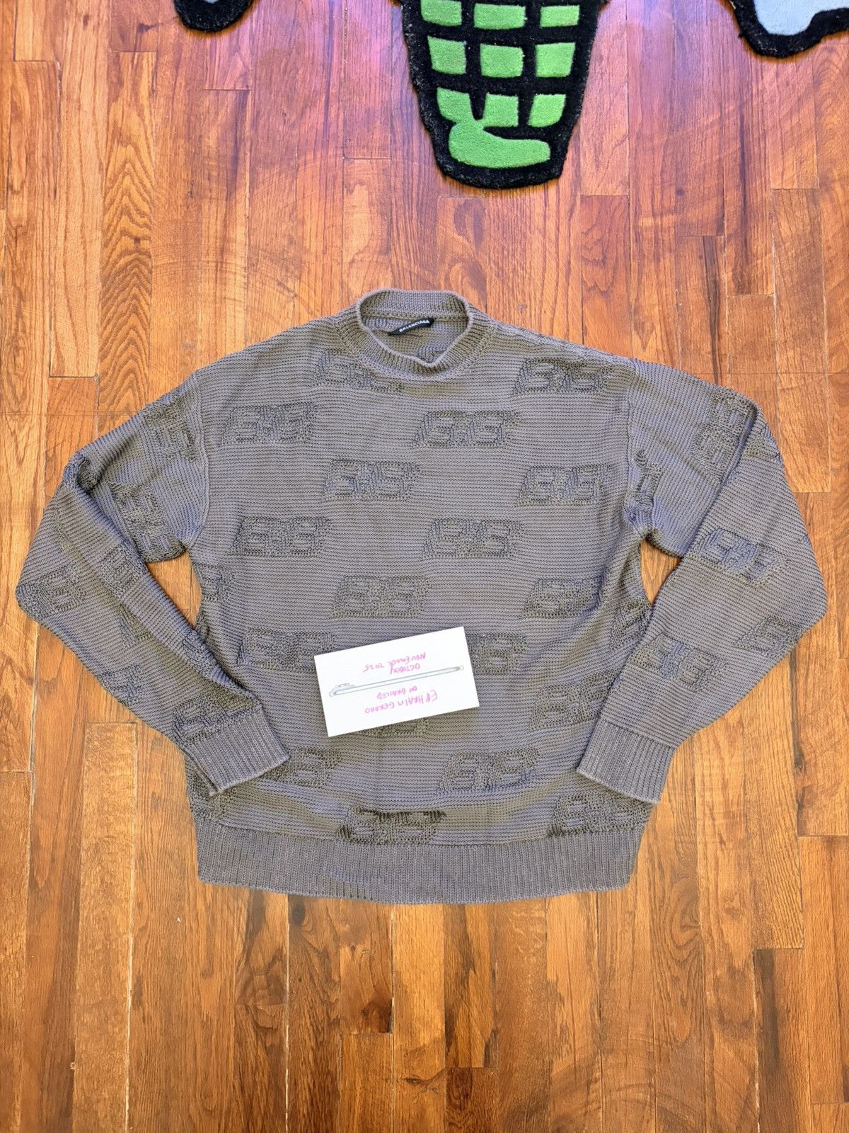 Balenciaga Balenciaga BB Knit Sweater Grey M Size US M / EU 48-50 / 2 - 1 Thumbnail